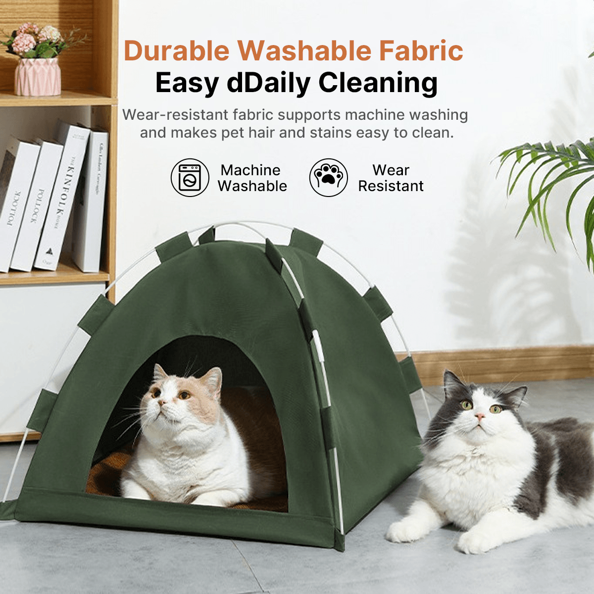 Cooling Pet Tent – 4 Sizes Washable Cat Bed w/ Mesh Cooling Mat Indoor Outdoor | Traverseon