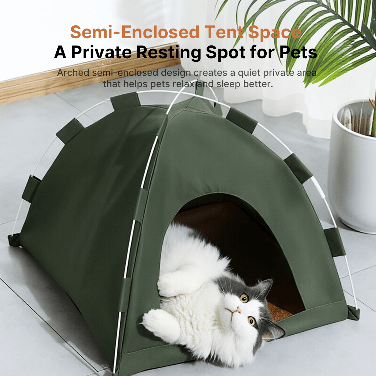 Cooling Pet Tent – 4 Sizes Washable Cat Bed w/ Mesh Cooling Mat Indoor Outdoor | Traverseon