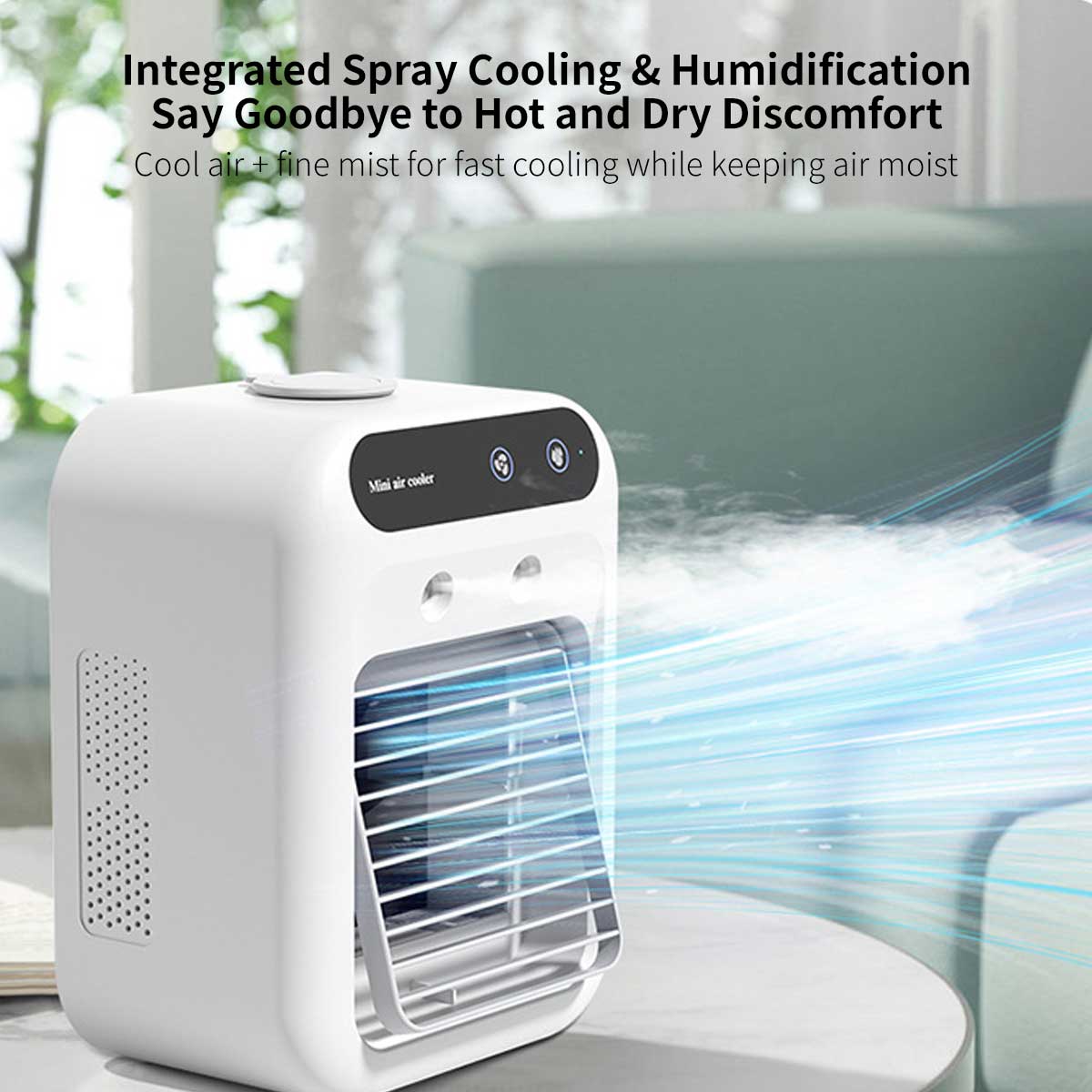 Desktop Evaporative Air Cooler – USB Mist Cooling Fan with Humidifier | Traverseon