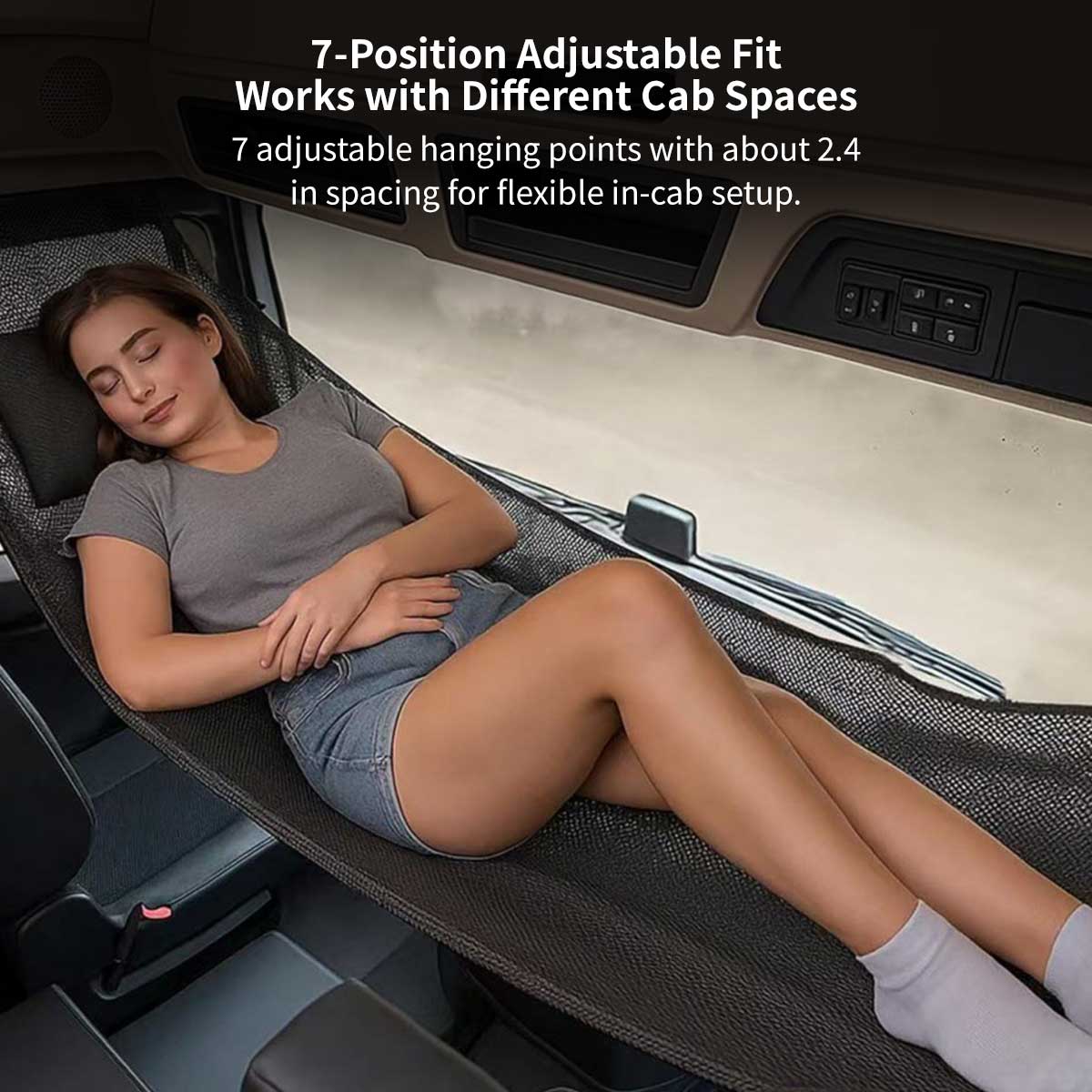 Truck Cab Hammock – 330 lb Adjustable Semi Truck Rest Bed | Traverseon