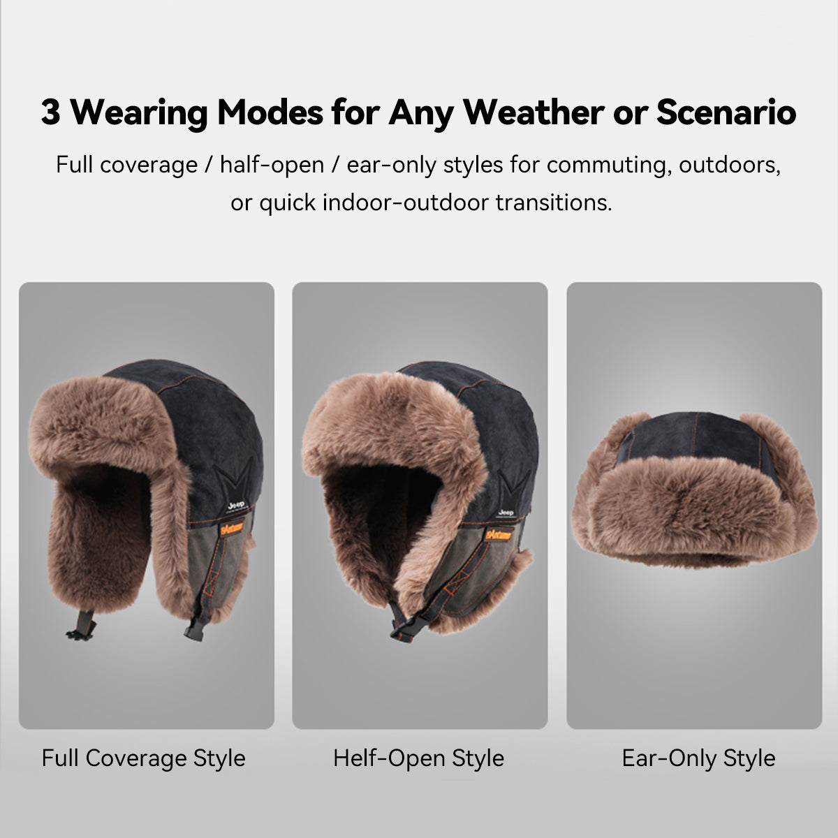 Trapper Hat β Winter Warm Fur Ear Flaps Adjustable 3-Way Wear Outdoor Hats | Traverseon