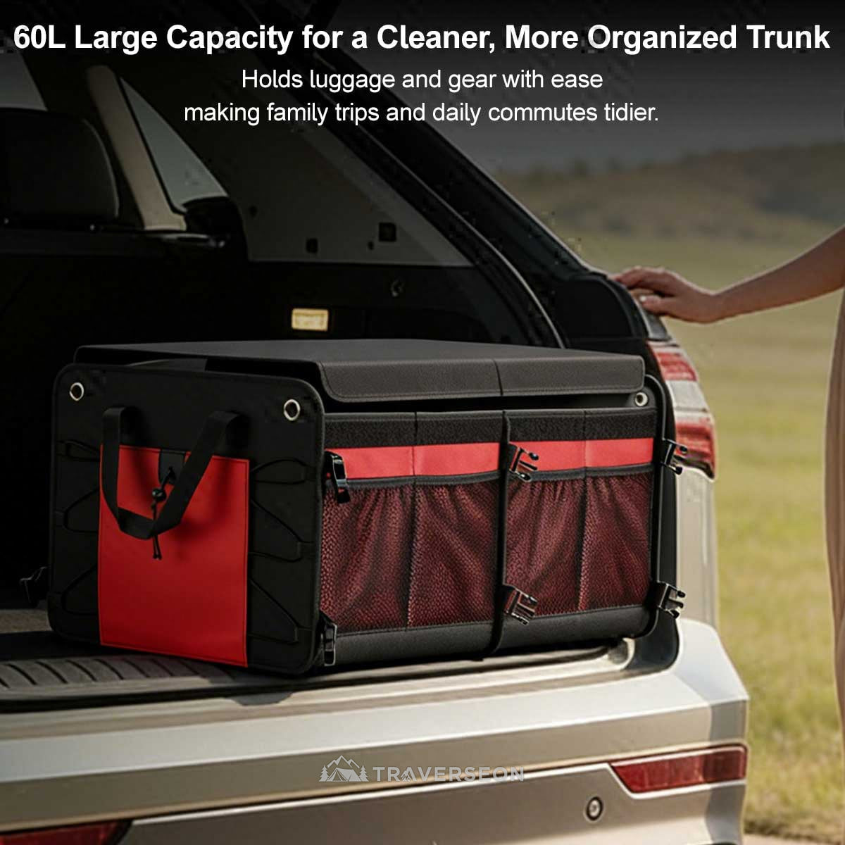 60L Car Trunk Organizer β Collapsible Waterproof Storage for SUVs | Traverseon