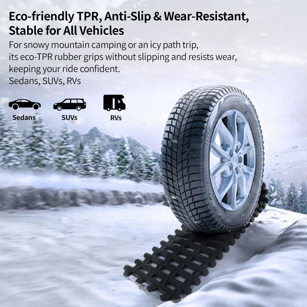 Car Traction Mat β 10-Ton Load, Tool-Free Recovery , Multi-Size for Car/Truck/SUV/RV Camping | Traverseon