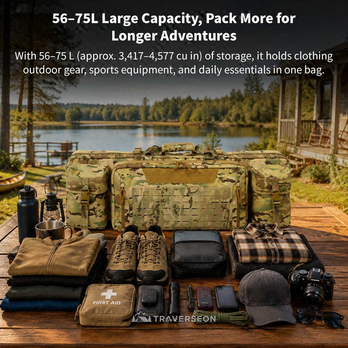 75L Oxford Travel Backpack – Waterproof Large Capacity Laptop Bag | Traverseon