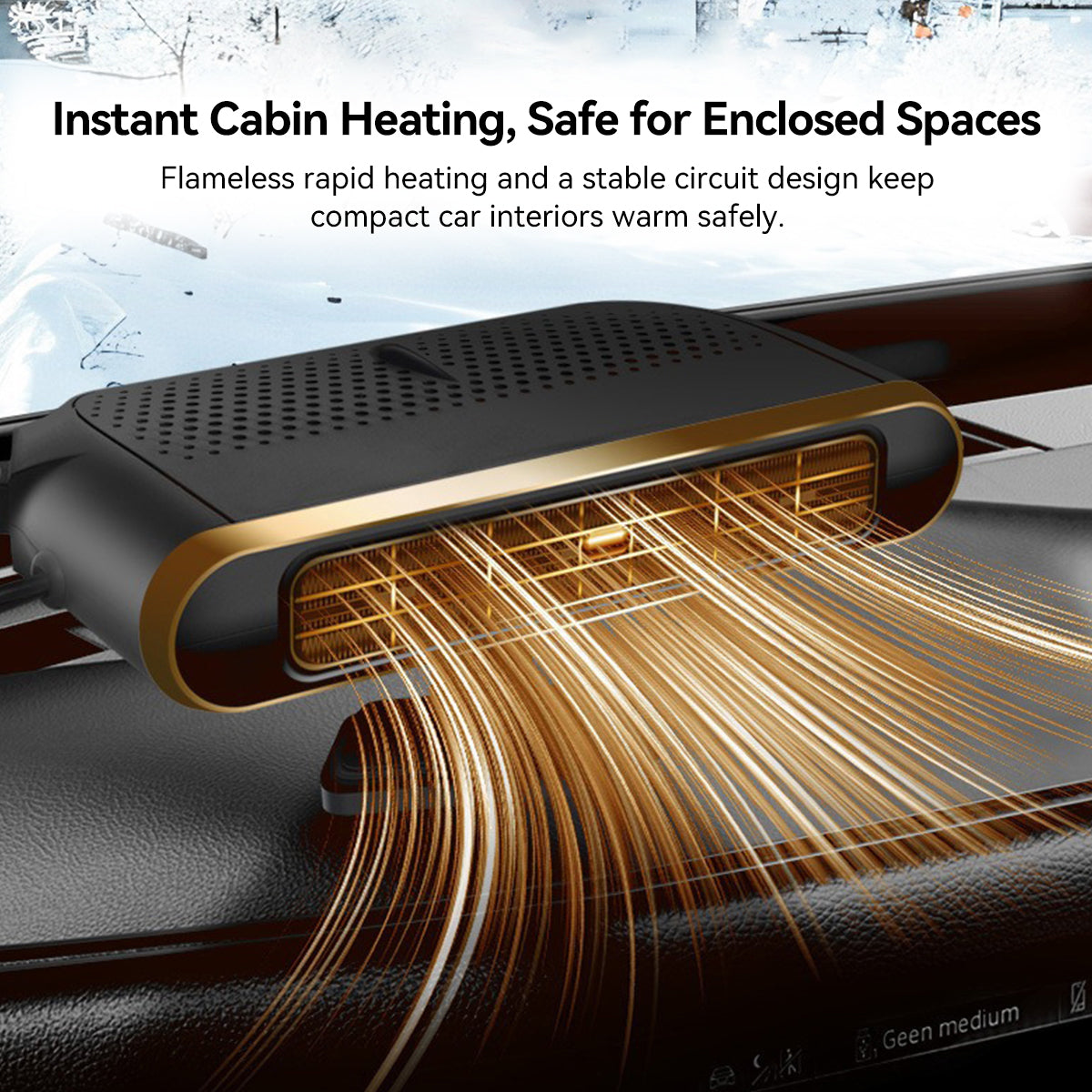 12V Portable Car Heater – Instant Heat & Fast Windshield Defogger | Traverseon
