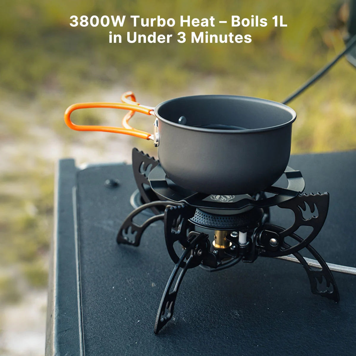 Traverseon Gas Camping Stove β 3800W Portable Windproof Outdoor Burner