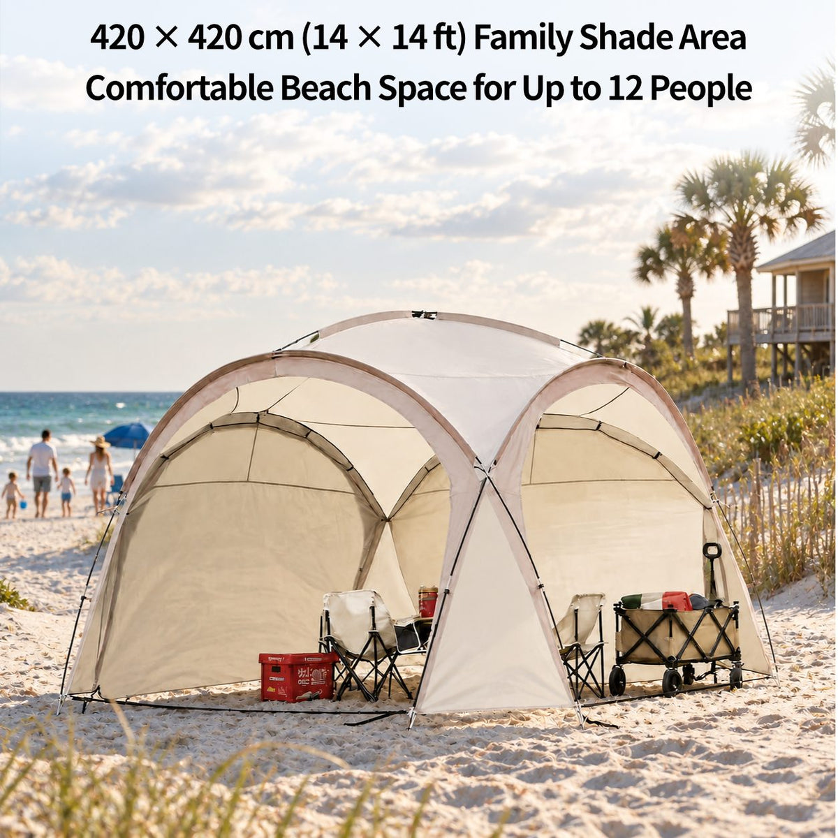 Family Dome Canopy Tent – 4–12 Person Sun Shelter, 10x10 & 14x14 ft | Traverseon