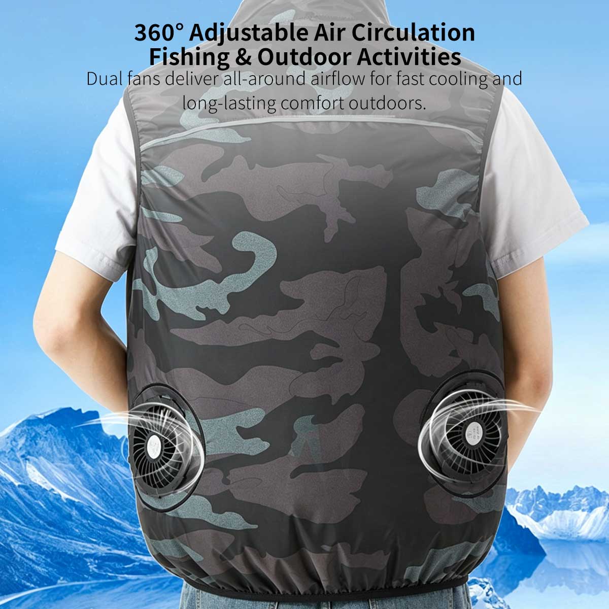 Cooling Fan Vest – USB Dual Fan Outdoor Work Cooling Gear | Traverseon