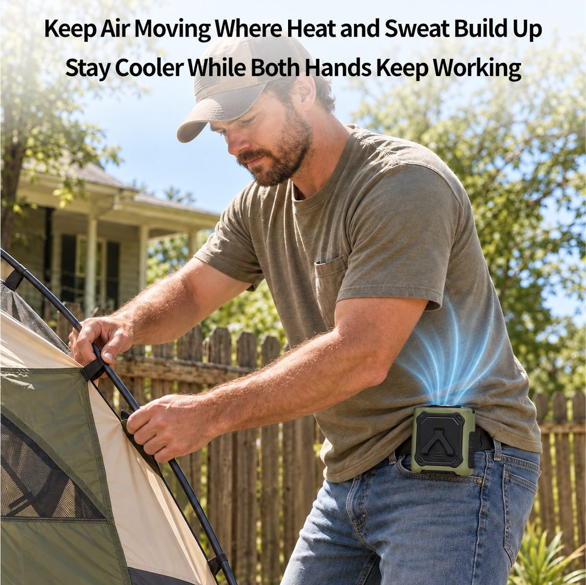 Wearable Waist Cooling Fan – Semiconductor Portable Clip Fan | Traverseon