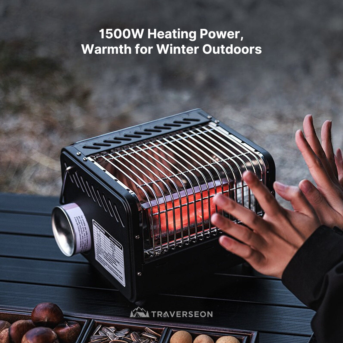 1500W Portable Outdoor Heater, Multi-Function with Boiling & Beverage Warming