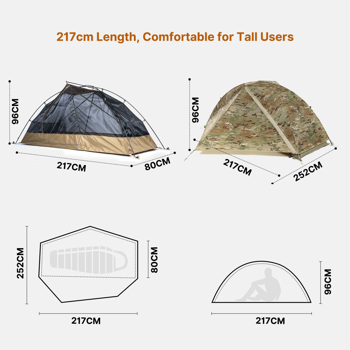 Ultralight 1 Person Camping Tent – Waterproof Military Style Outdoor Tent