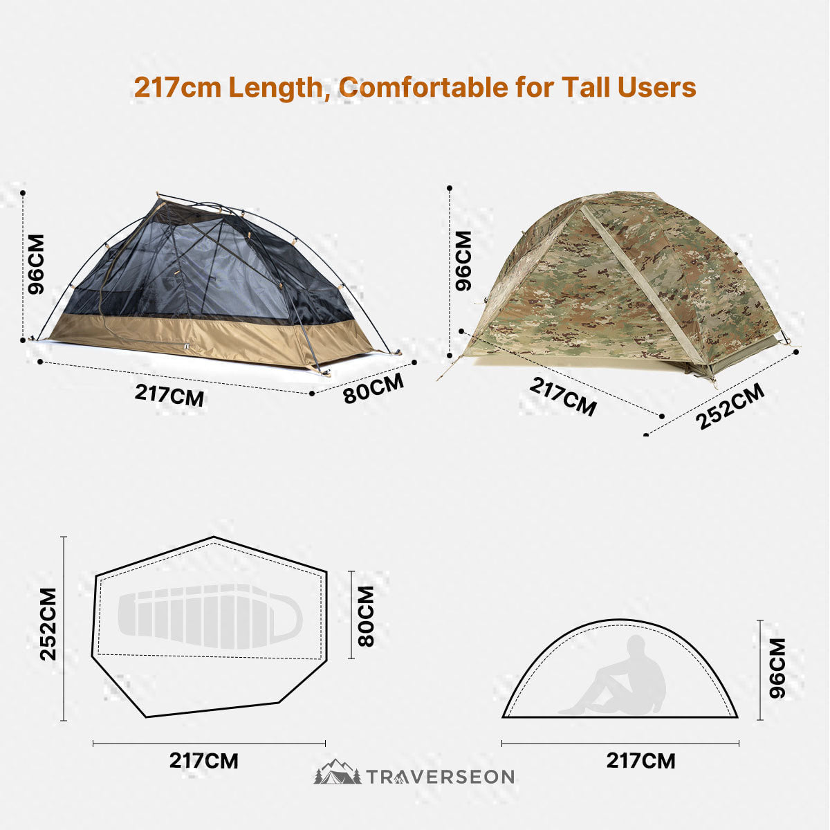 1 Person Backpacking Tent – 4 lb, 3000mm+ Waterproof Double-Wall | Traverseon