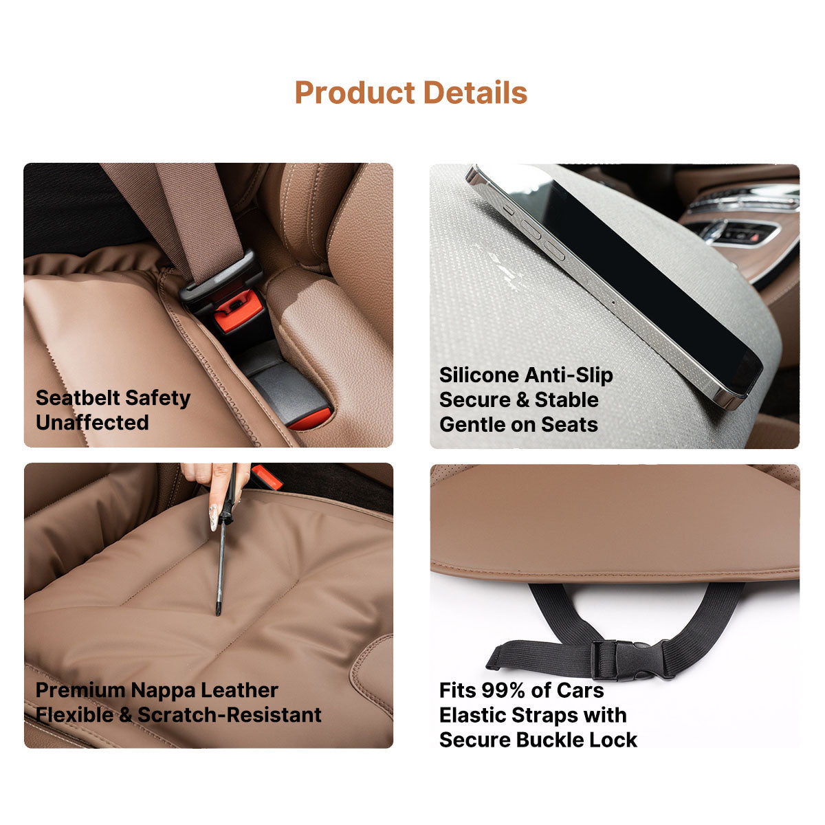 Breathable Napa Leather Car Seat Cover Full Set