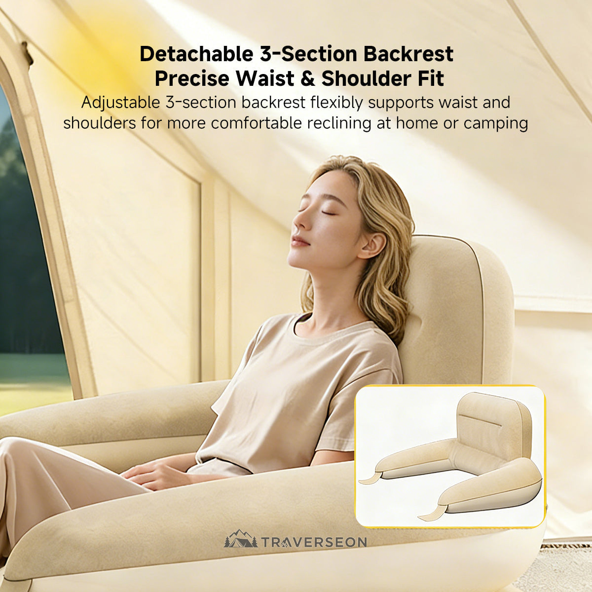 Air Mattress – Inflatable Bed Twin/Double Backrest Camping Outdoor | Traverseon