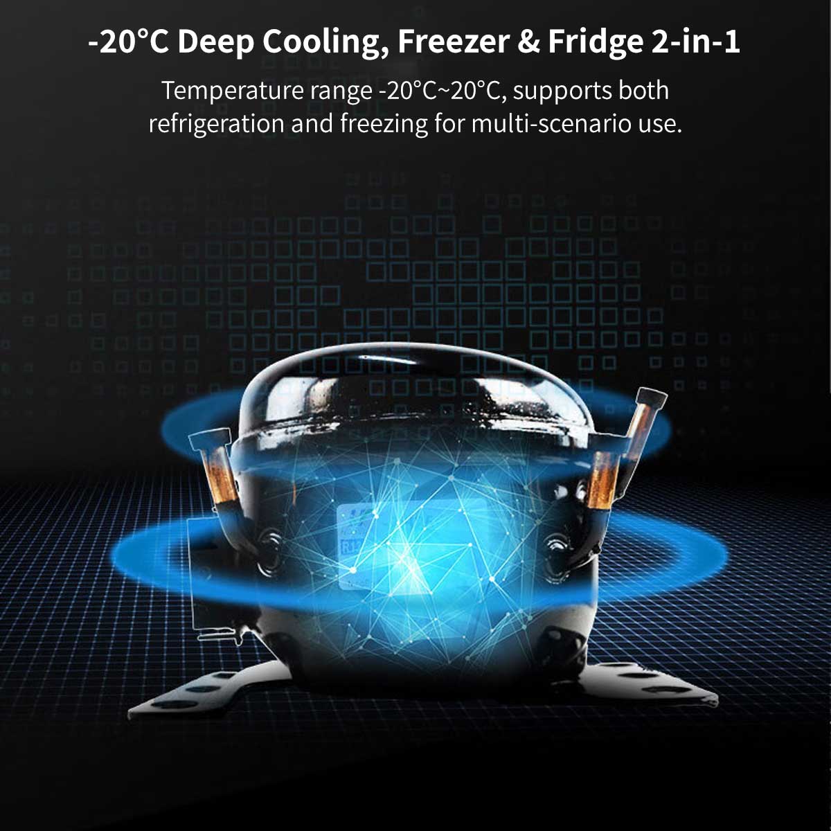 Portable 9L Compressor Car Refrigerator β -20Β°C Freezer Cooler | Traverseon