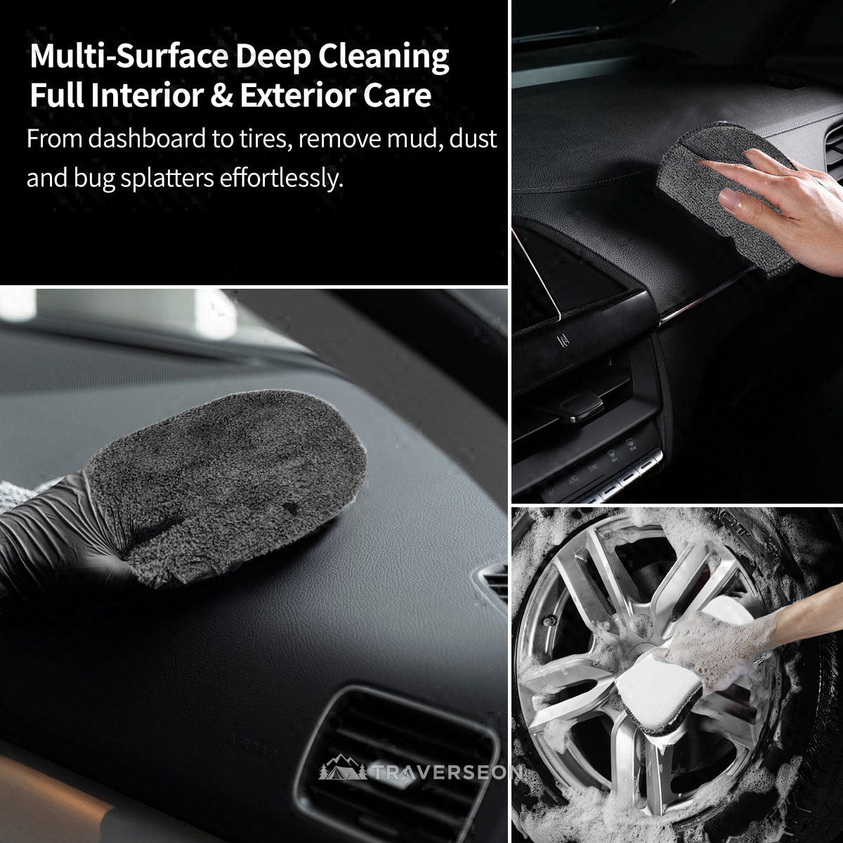 9-Piece Microfiber Car Cleaning Kit – Scratch-Free Car Detailing | Traverseon