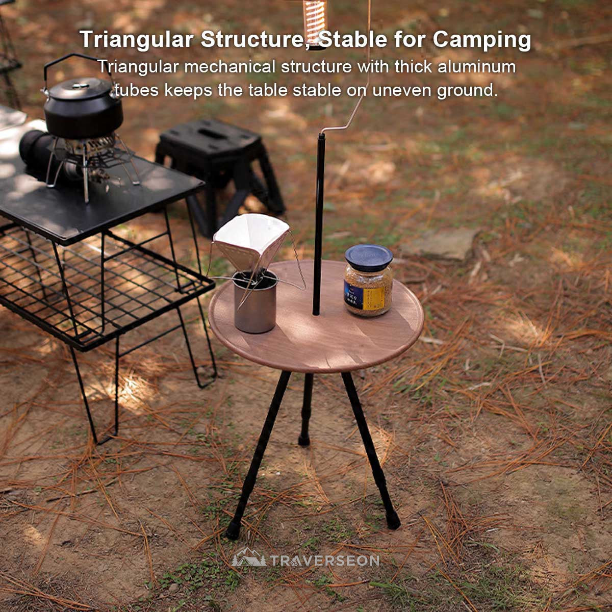 Aluminum Alloy Table – Small Round Portable Detachable Camping Outdoor | Traverseon