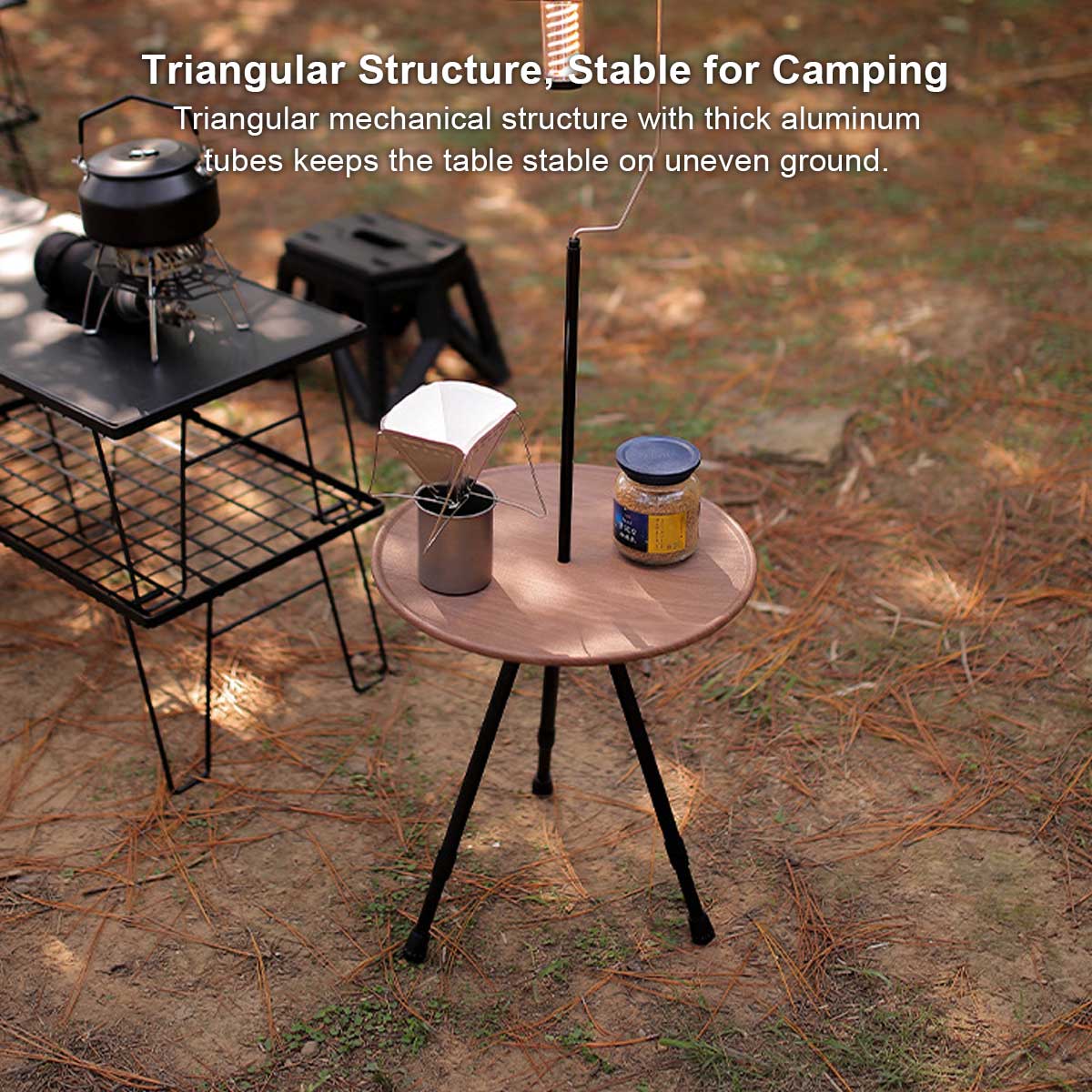 Aluminum Alloy Table – Small Round Portable Detachable Camping Outdoor | Traverseon