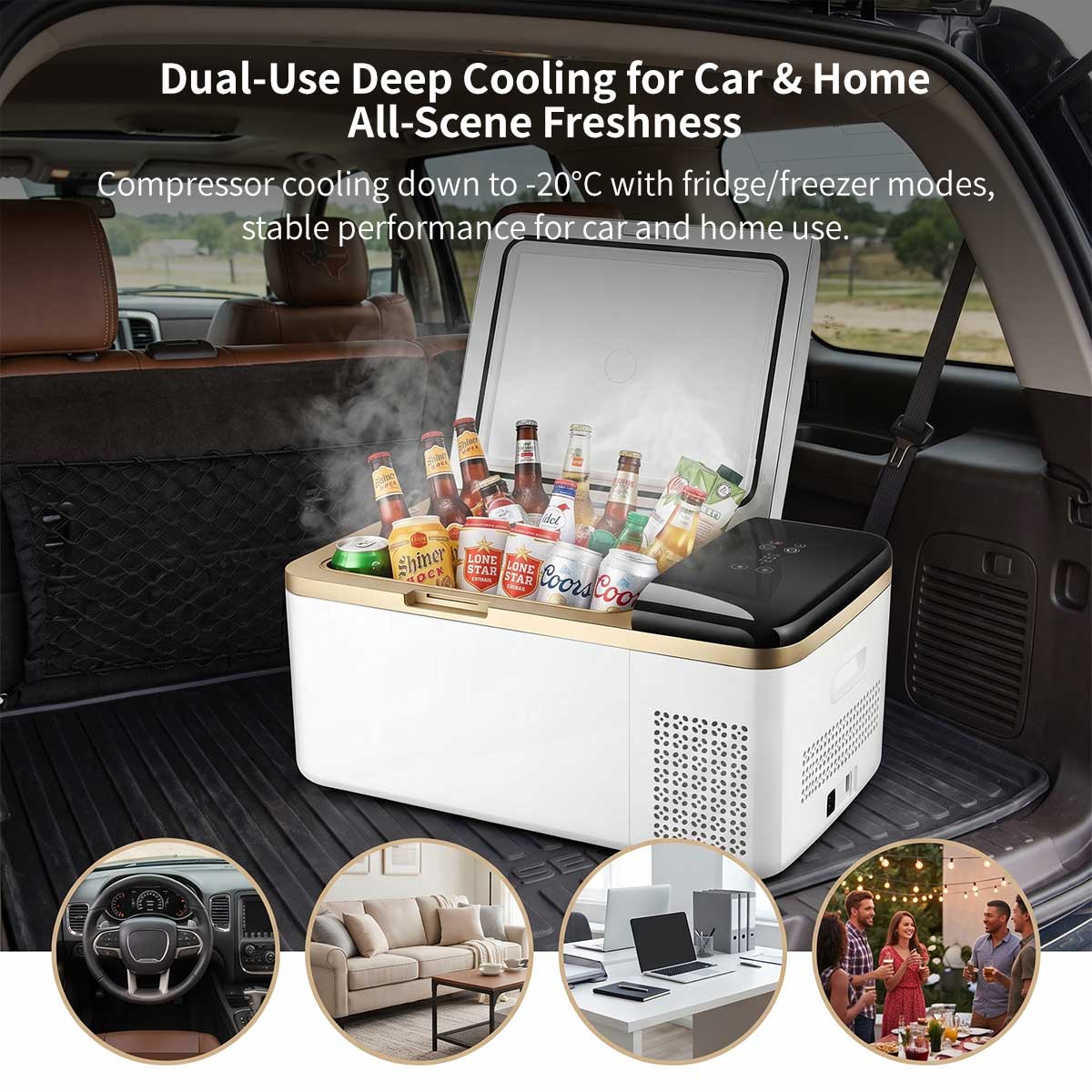 Car & Home Dual-Use Compressor Refrigerator β -20Β°C Portable Fridge Freezer | Traverseon