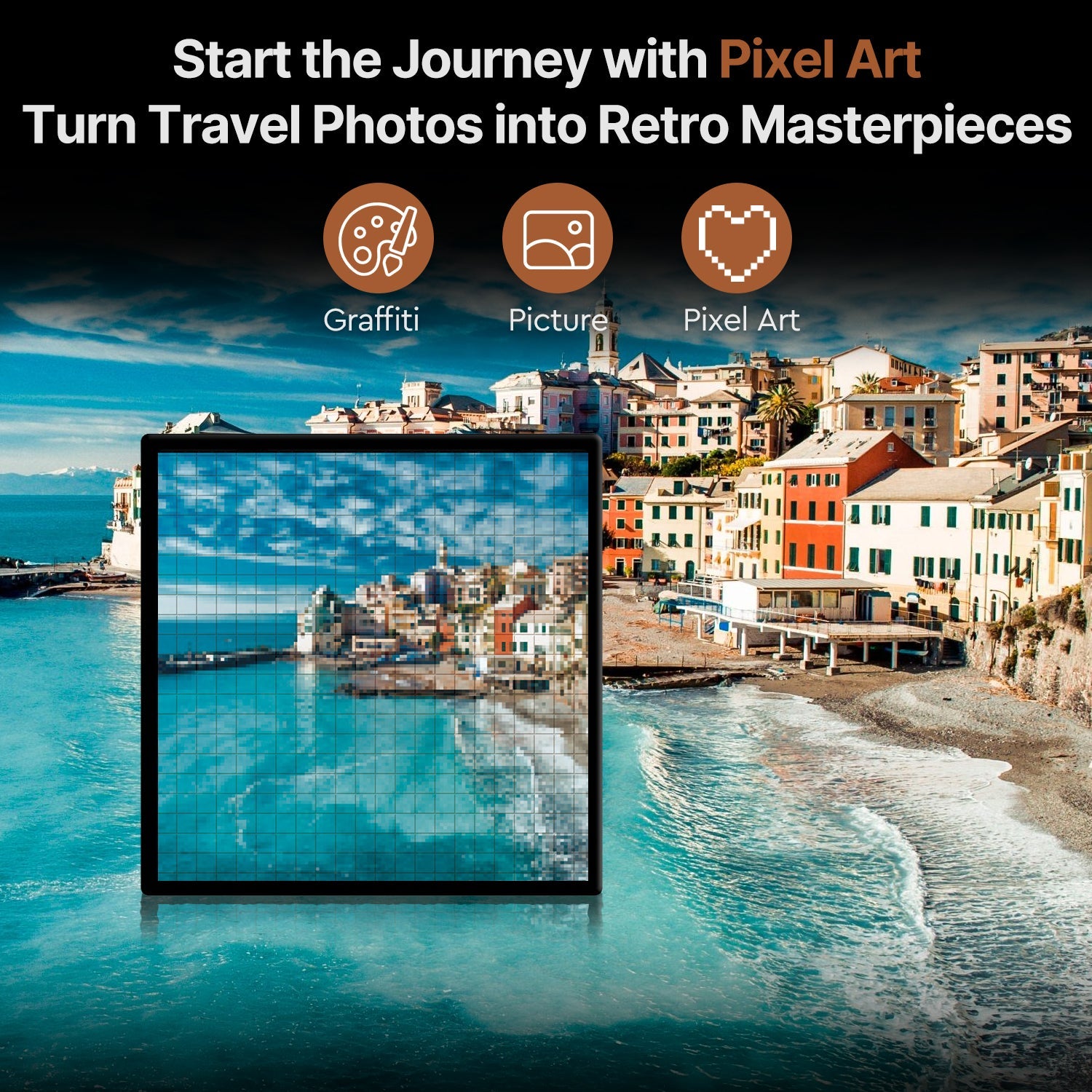 LED Pixel Art Display – 6.3–25.2 in App-Controlled Frame & Speaker | Traverseon