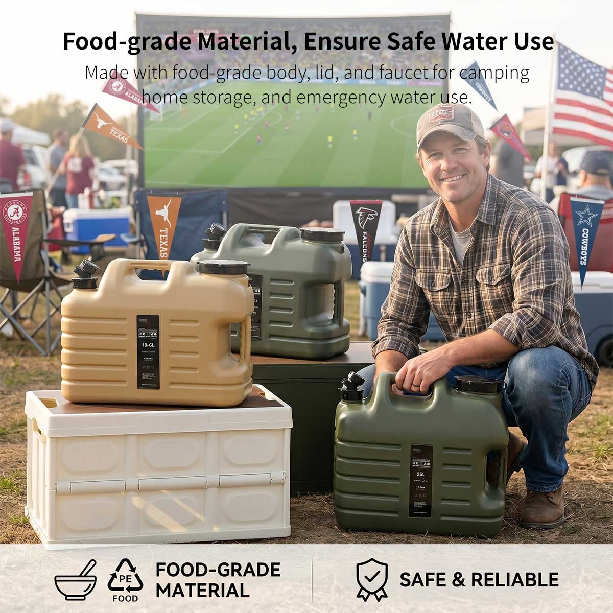 Portable Camping Water Container – Food-Grade Jug with Spigot | Traverseon