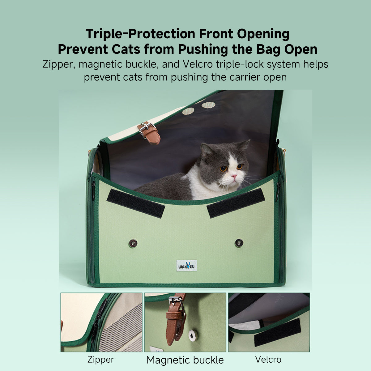 3-Way Anti-Escape Pet Carrier Backpack – Foldable Breathable Travel Bag for Cats & Small Dogs | Traverseon