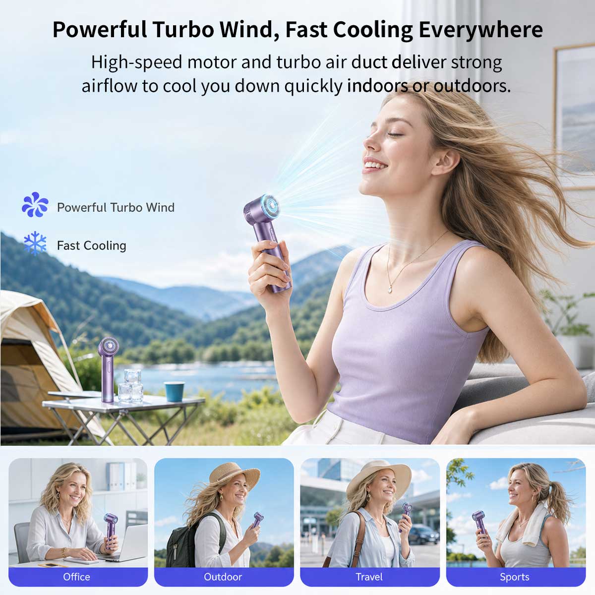 Portable Handheld Fan – 3000mAh 199-Speed Lipstick Mini Fan | Traverseon