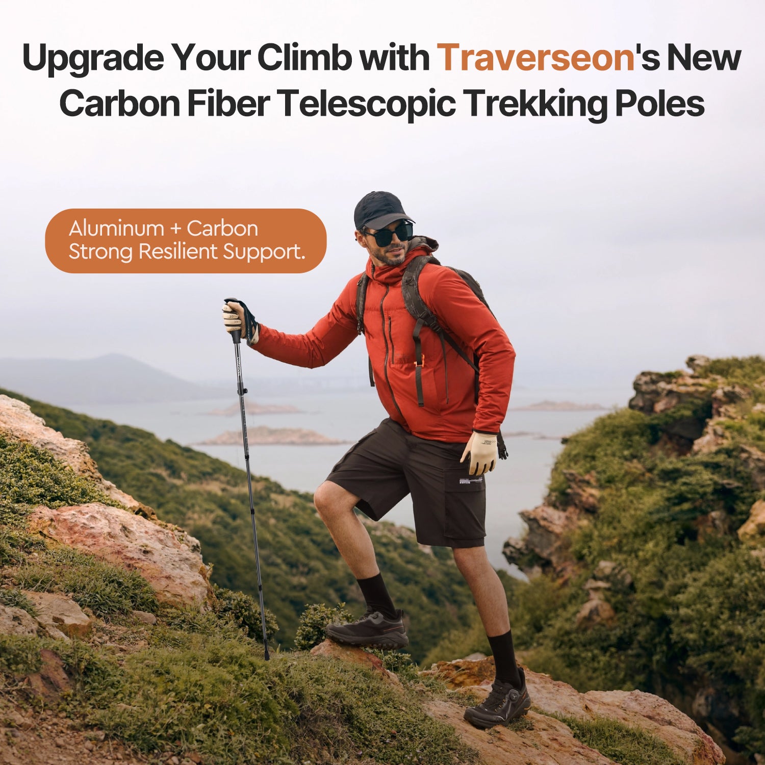 Light Yet Strong 3K Carbon Fiber Trekking Pole