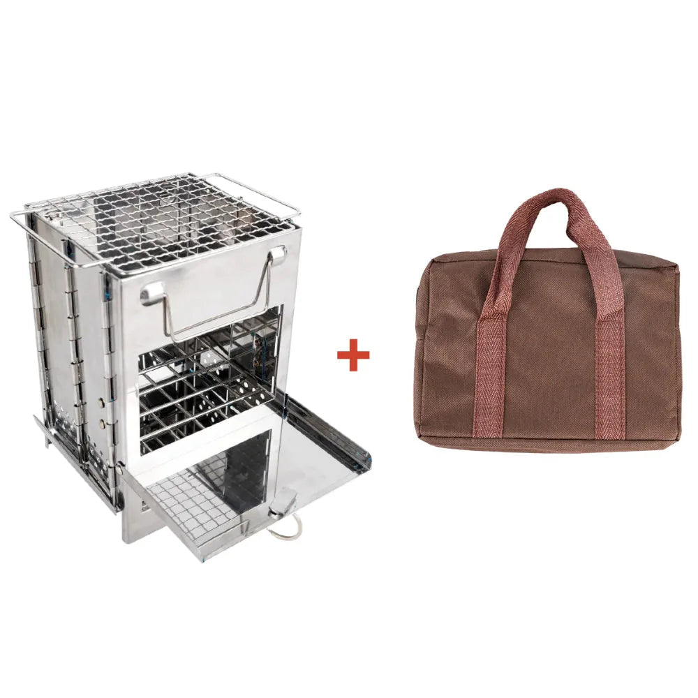 Folding Portable Wood Burning Stove – Multi-Fuel Cooking |Traverseon