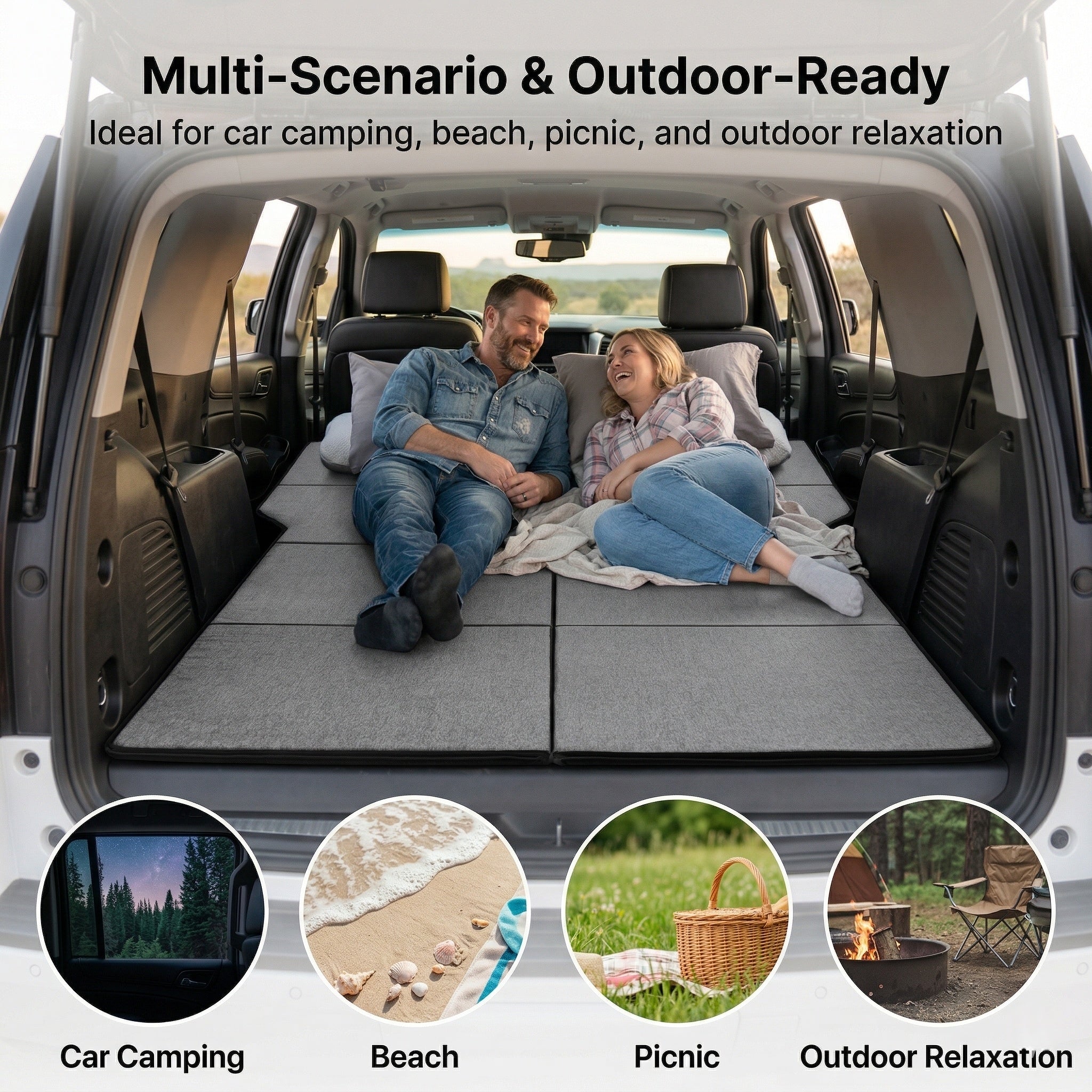 Foldable Adjustable Car Mattress – Portable Travel Bed | Traverseon