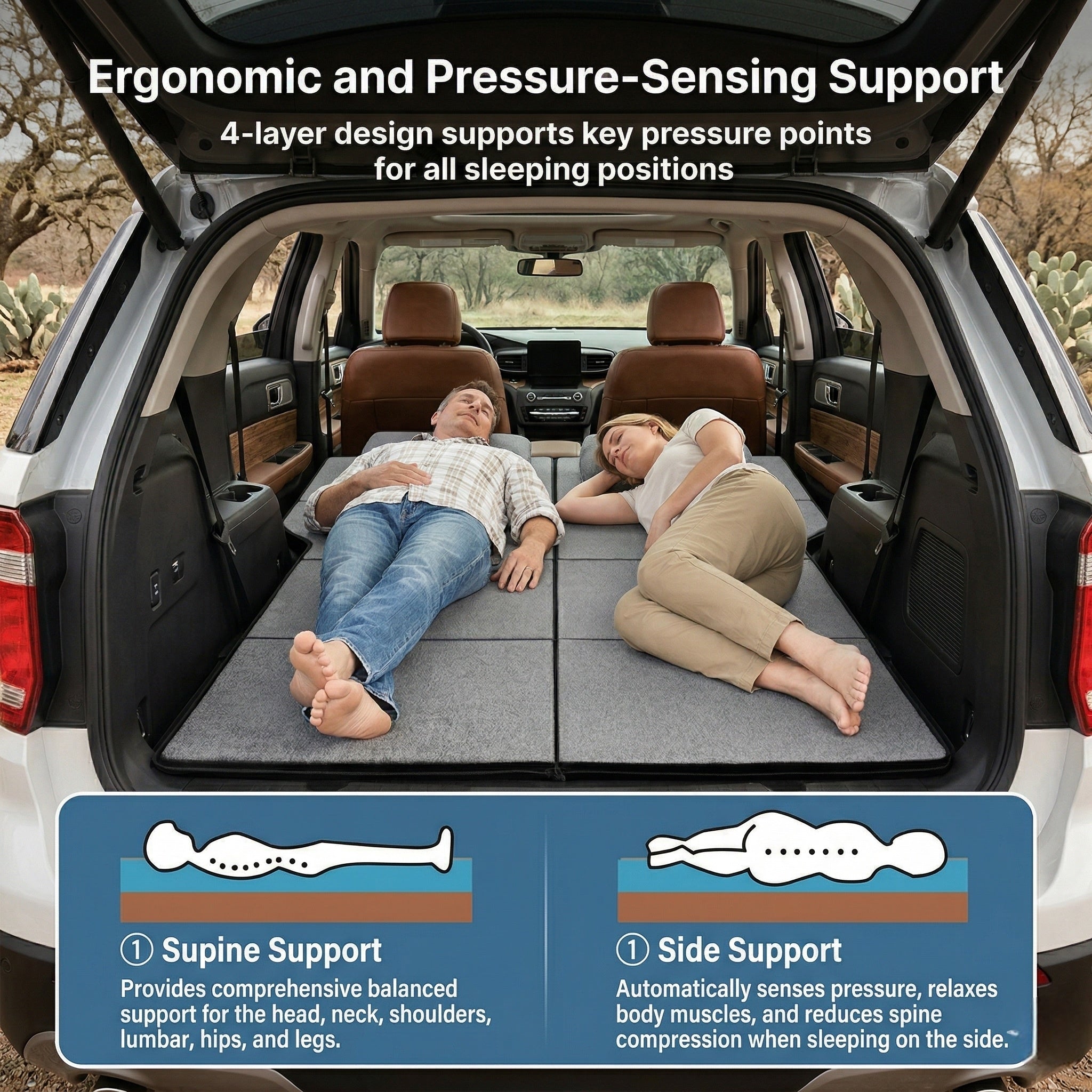 Foldable Adjustable Car Mattress β Portable Travel Bed | Traverseon