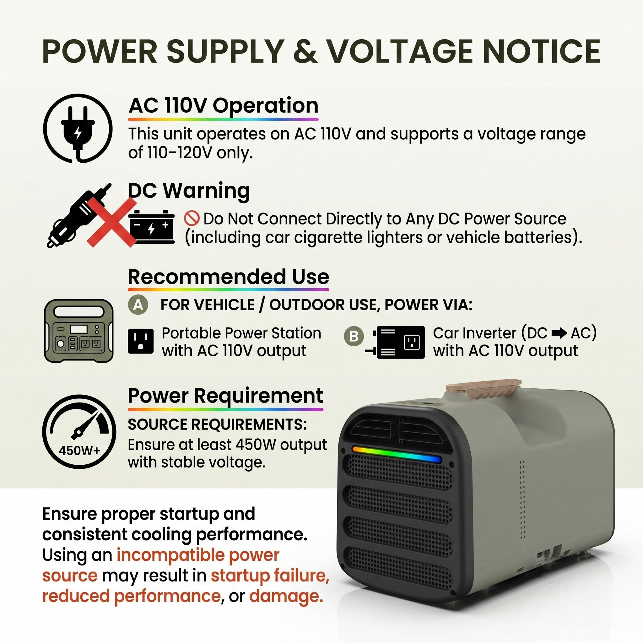 Portable Air Conditioner 4500/5200BTU – Compact Cooling AC Unit for Tent RV Room | Traverseon