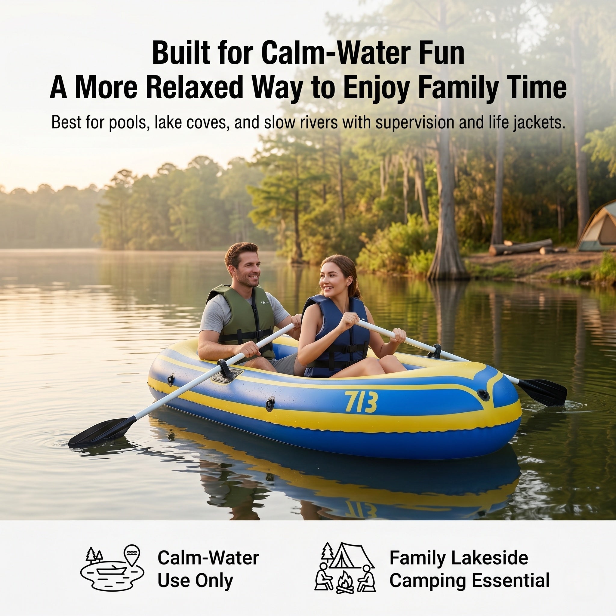 Traverseon SafeFloat 4-Chamber Inflatable Boat Set