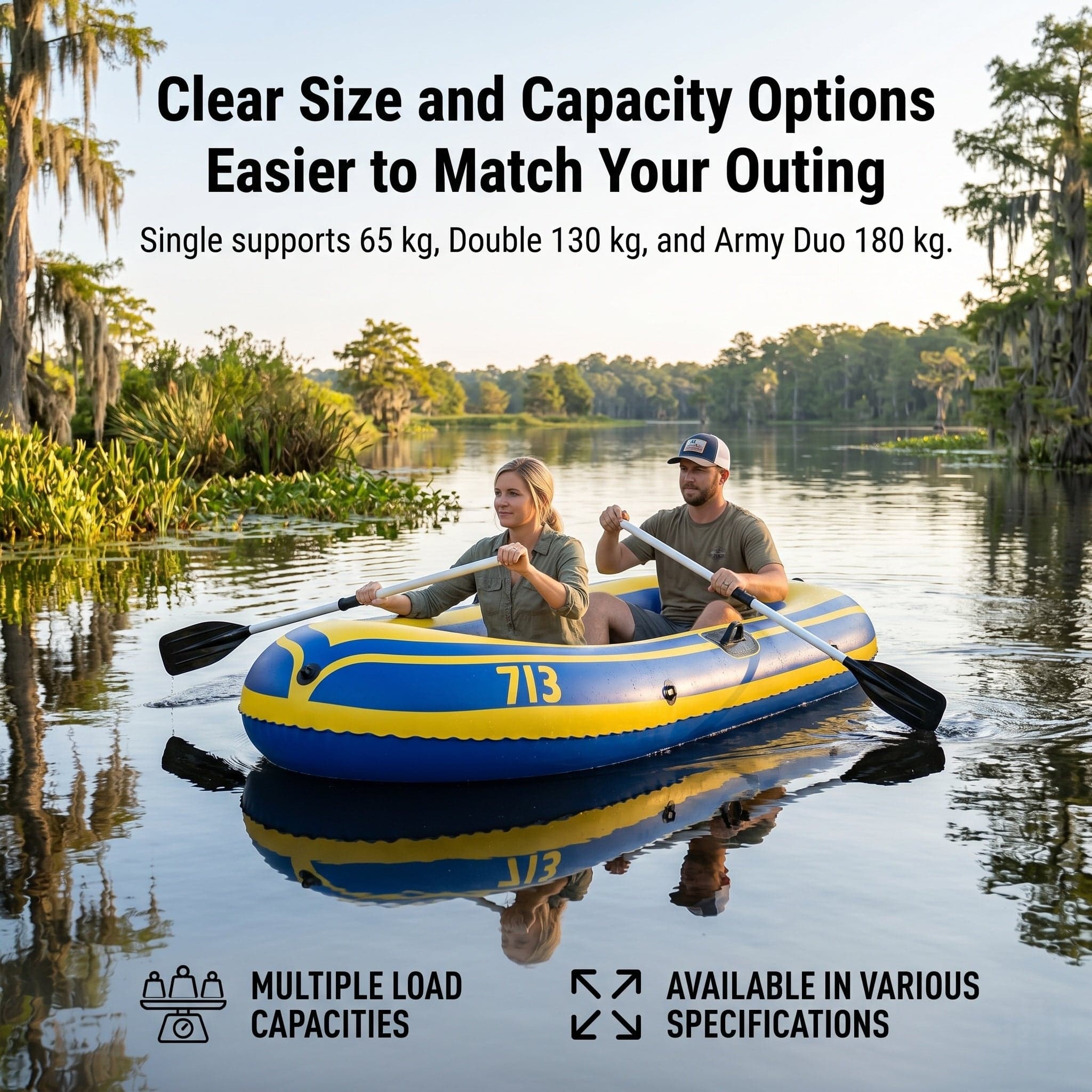 Traverseon SafeFloat 4-Chamber Inflatable Boat Set