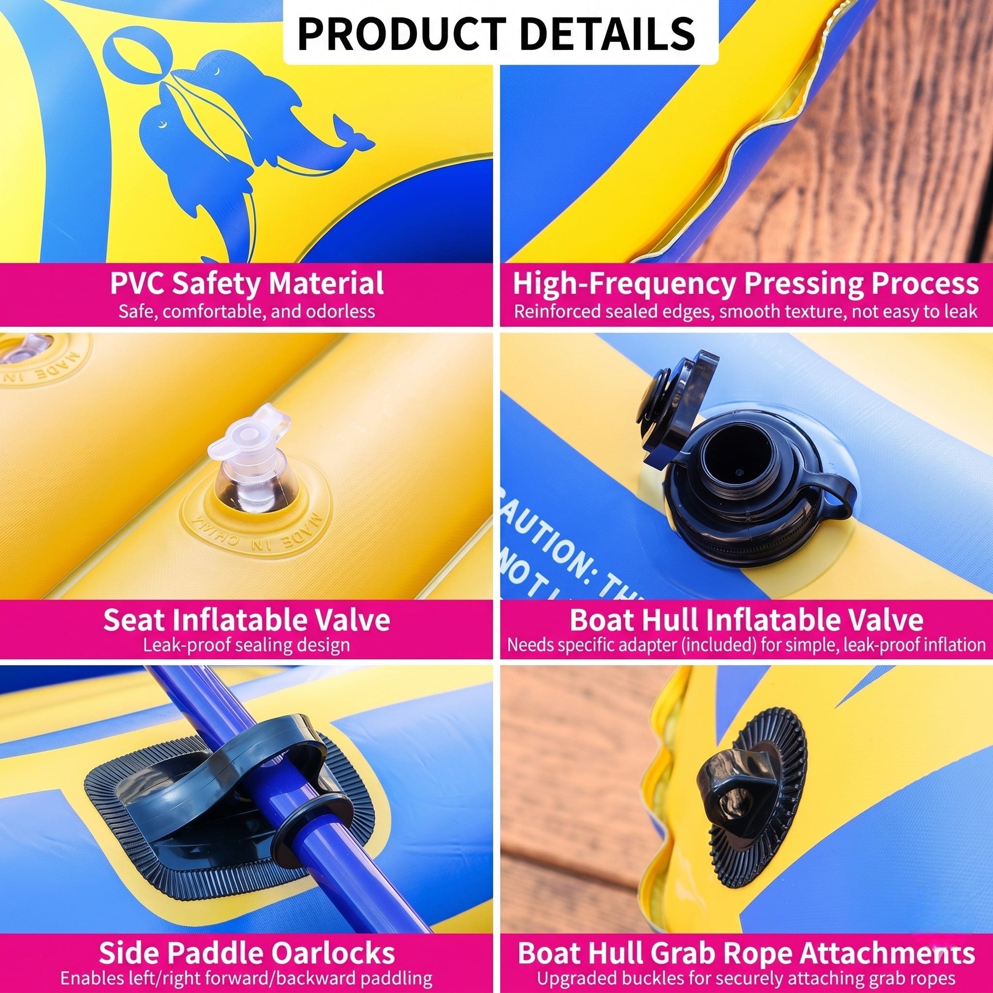 Traverseon SafeFloat 4-Chamber Inflatable Boat Set