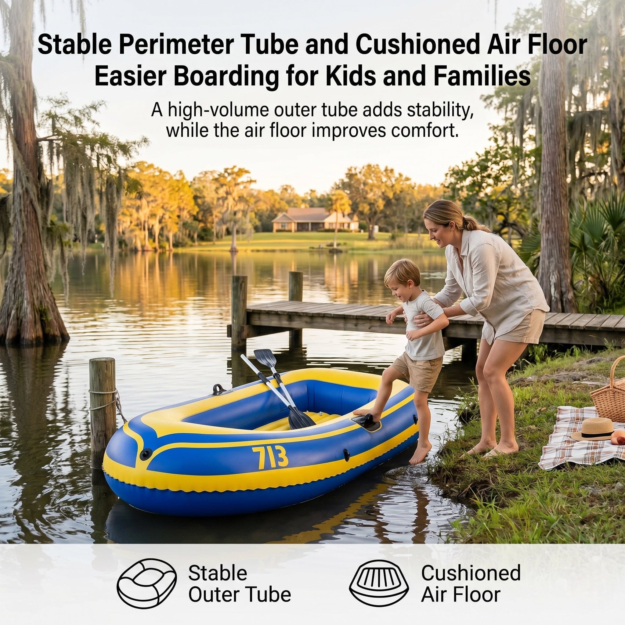 Traverseon SafeFloat 4-Chamber Inflatable Boat Set