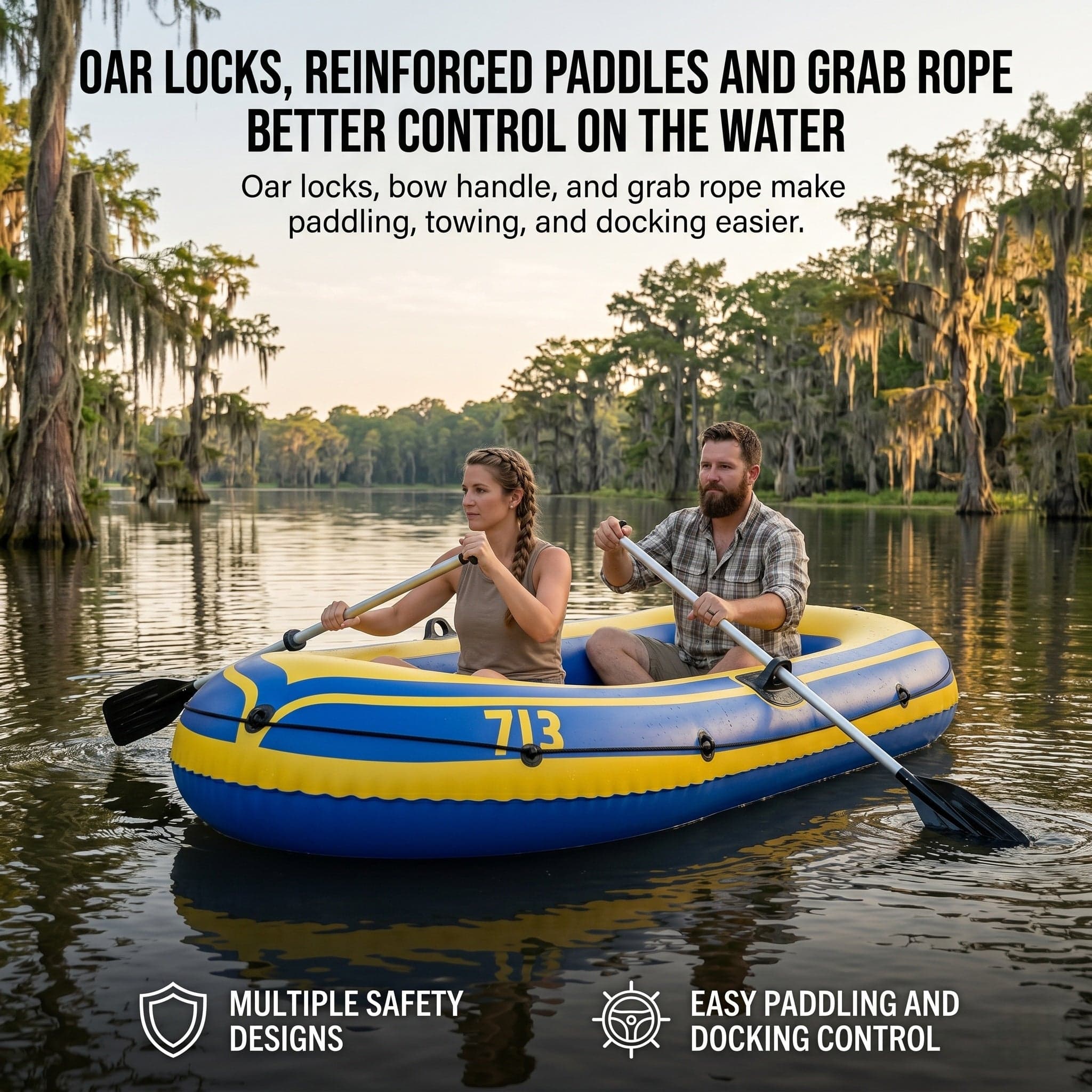 Traverseon SafeFloat 4-Chamber Inflatable Boat Set