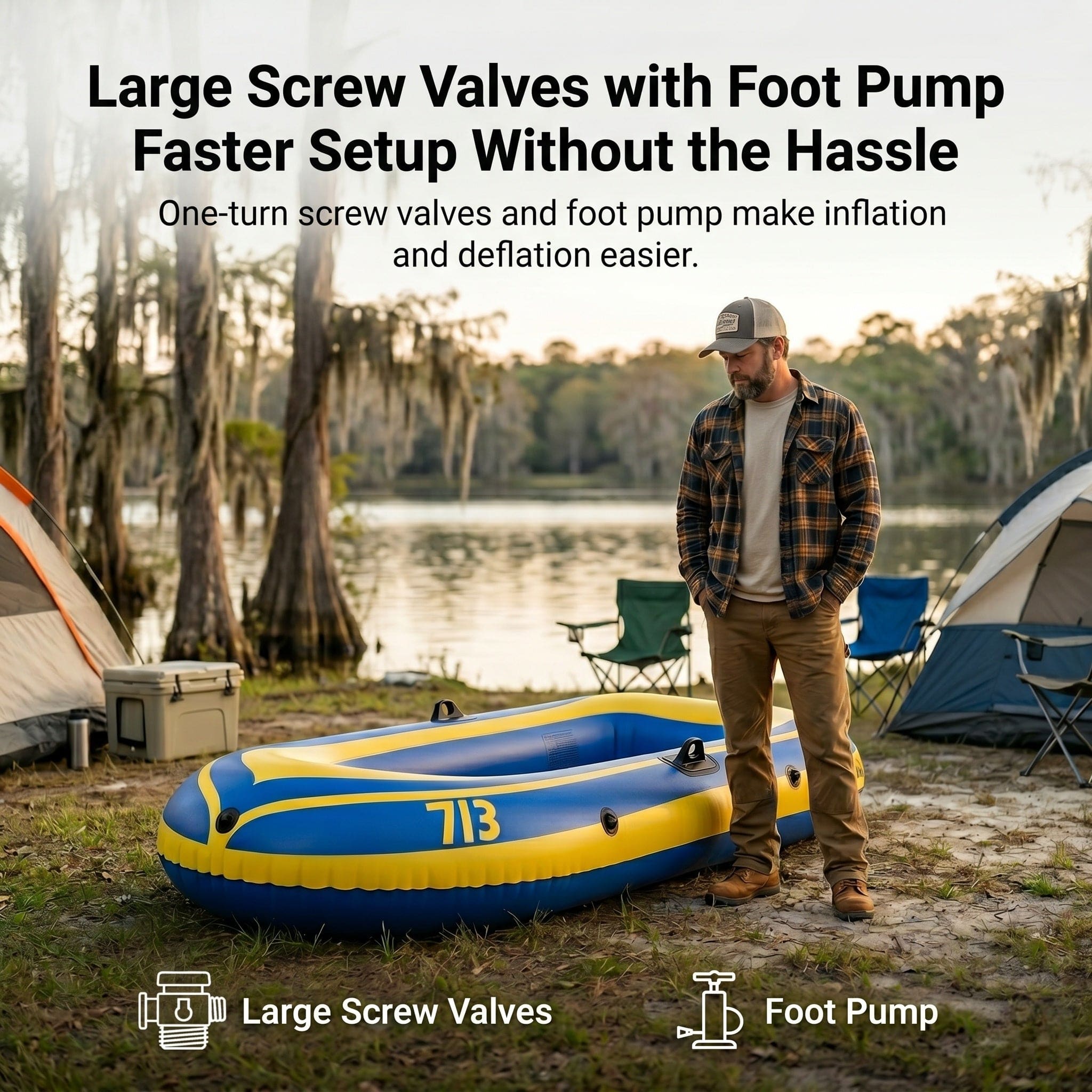 Traverseon SafeFloat 4-Chamber Inflatable Boat Set