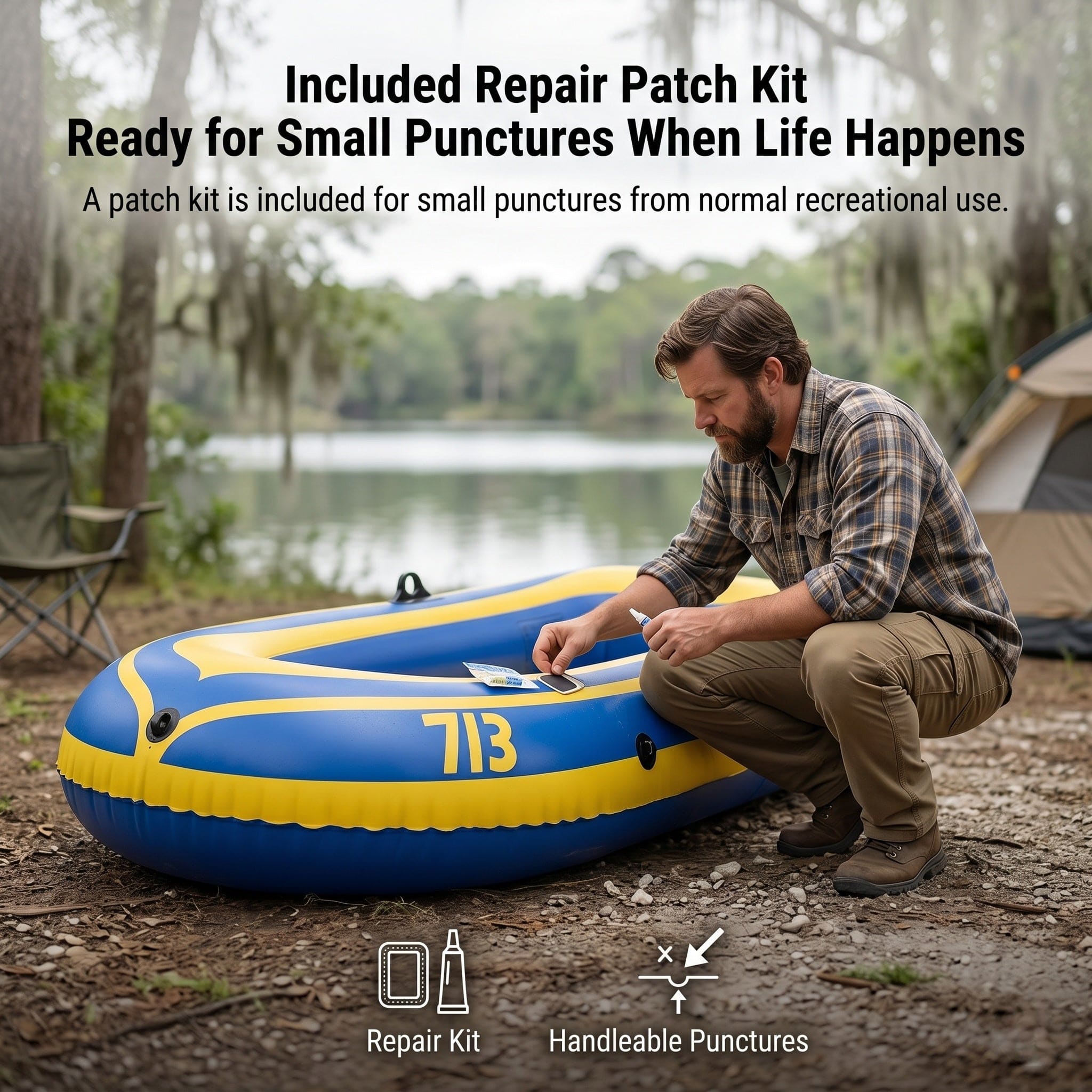 Traverseon SafeFloat 4-Chamber Inflatable Boat Set