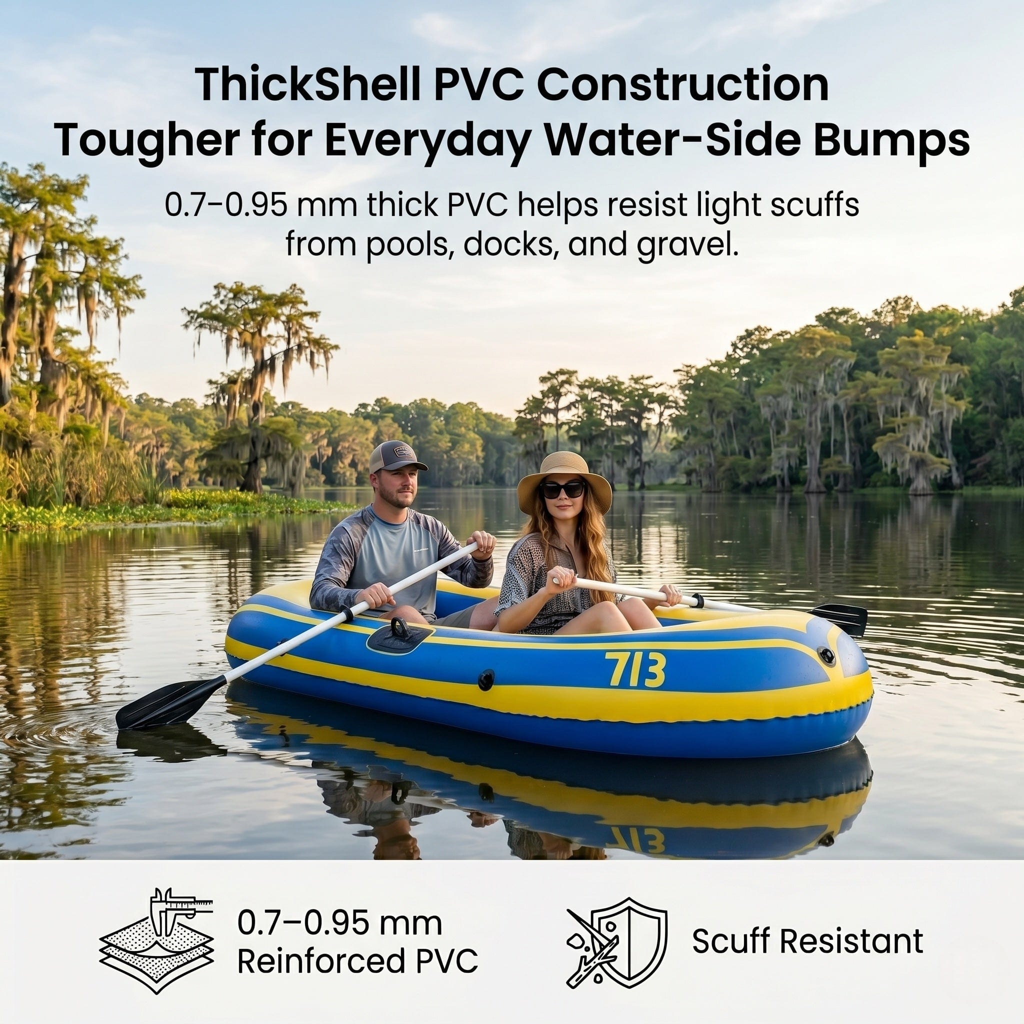 Traverseon SafeFloat 4-Chamber Inflatable Boat Set