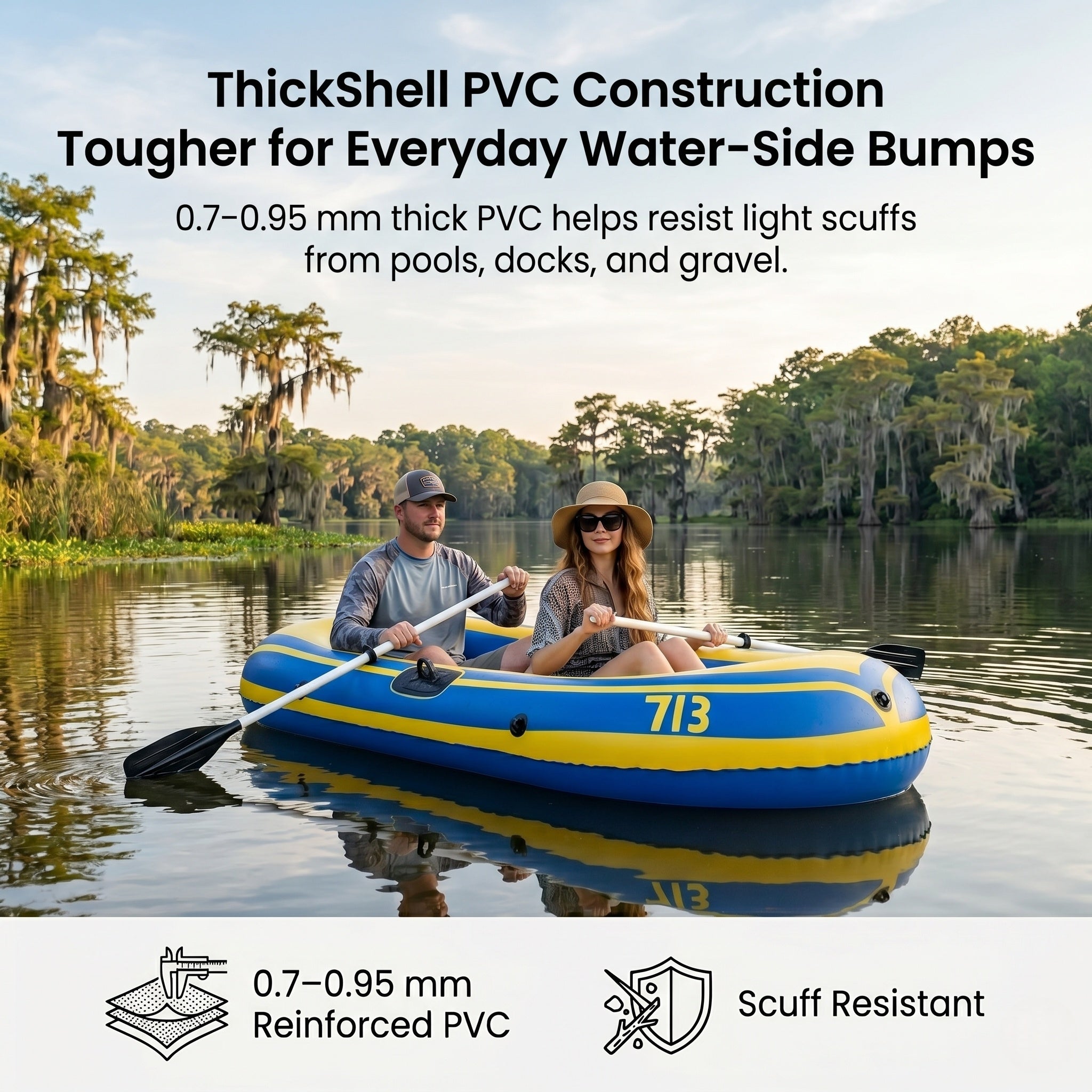 Traverseon SafeFloat 4-Chamber Inflatable Boat Set