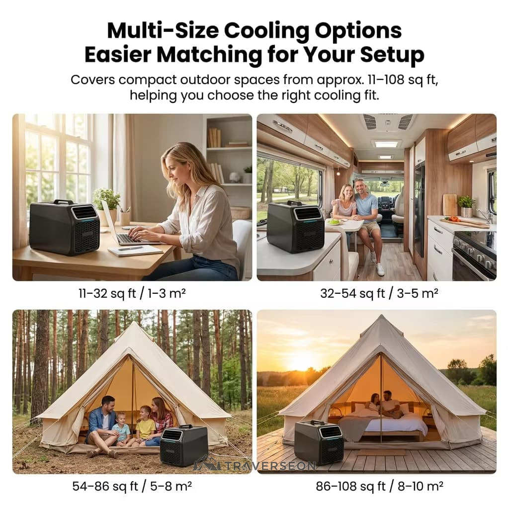 6100 BTU Max Portable Tent Air Conditioner – 110V Camping AC for Tents & RVs | Traverseon