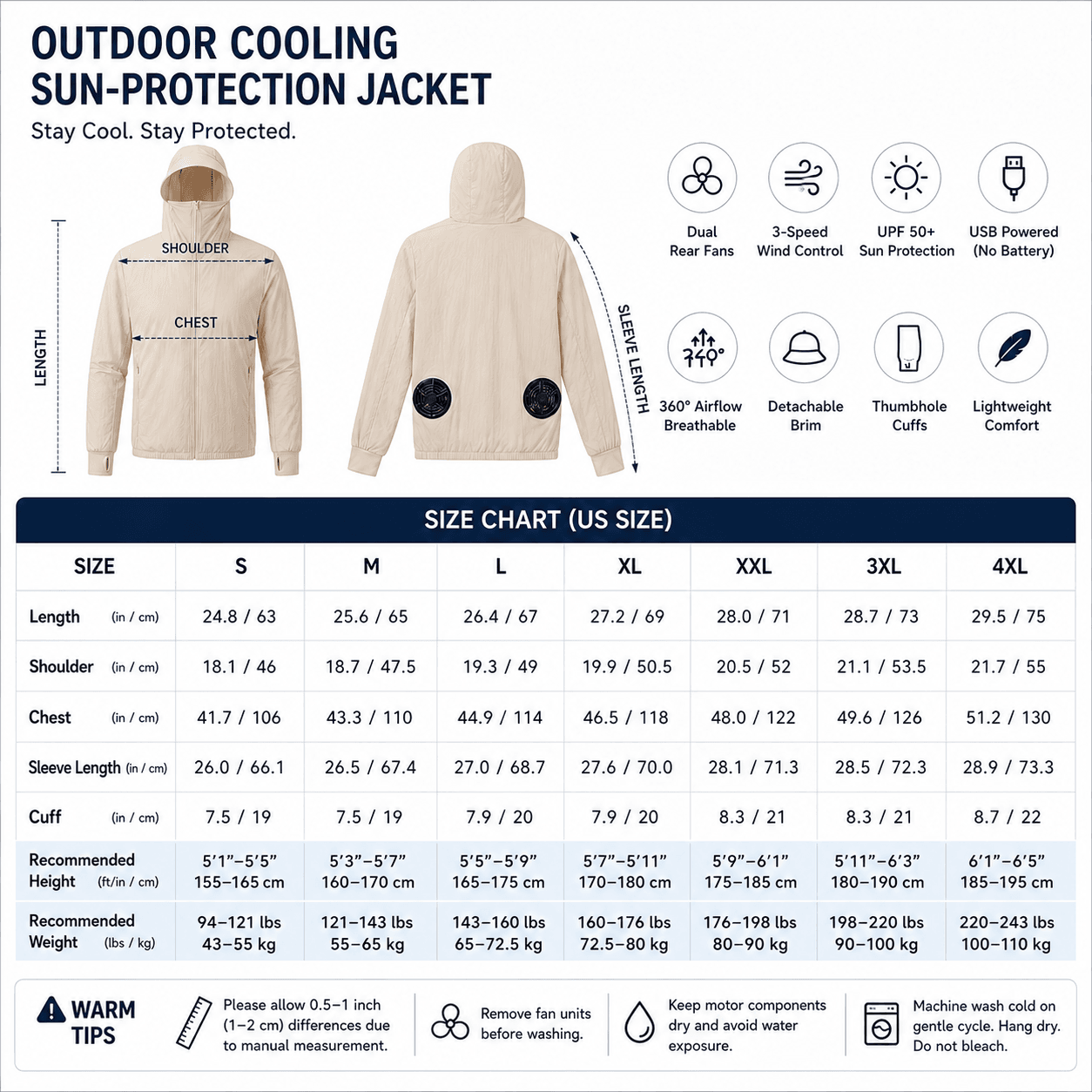 Cooling Fan Sun Protection Jacket – UPF50+ USB Outdoor Hoodie | Traverseon