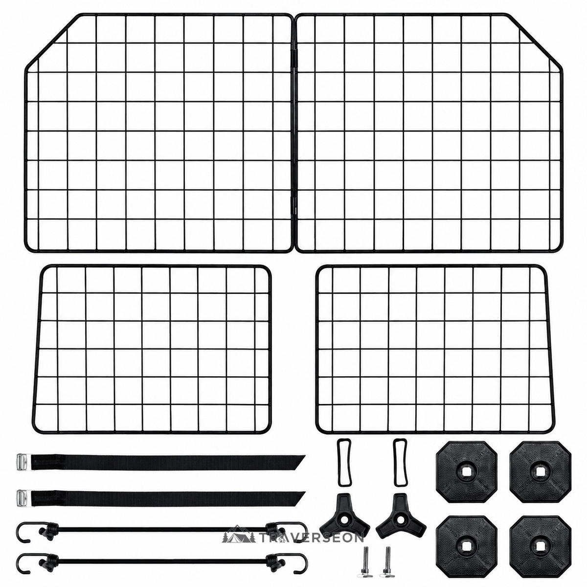 Adjustable Dog Car Barrier – Foldable Metal Pet Divider | Traverseon