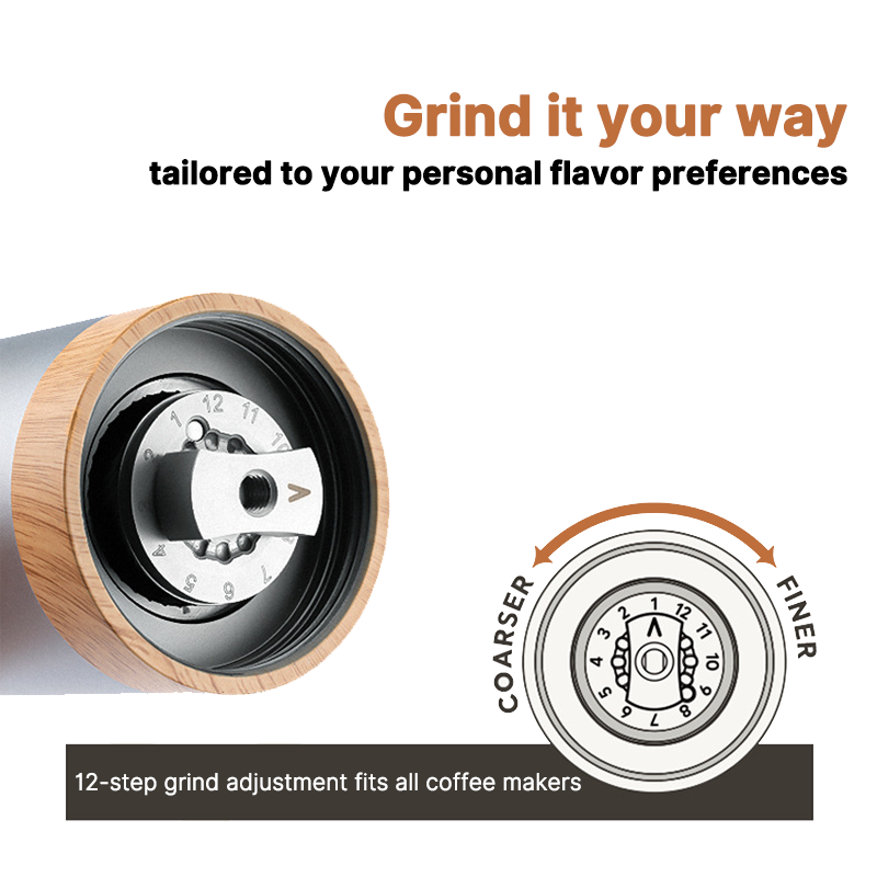 Traverseon Dual-Bearing Precision Portable Coffee Grinder