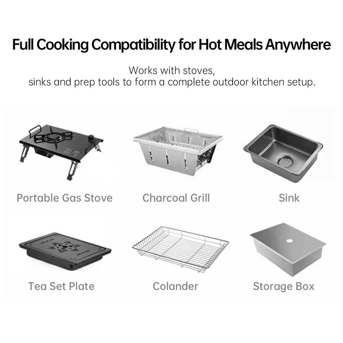 Table Camping IGT β 5-10 Units Modular Folding Portable Aluminum for Camp Picnic RV | Traverseon