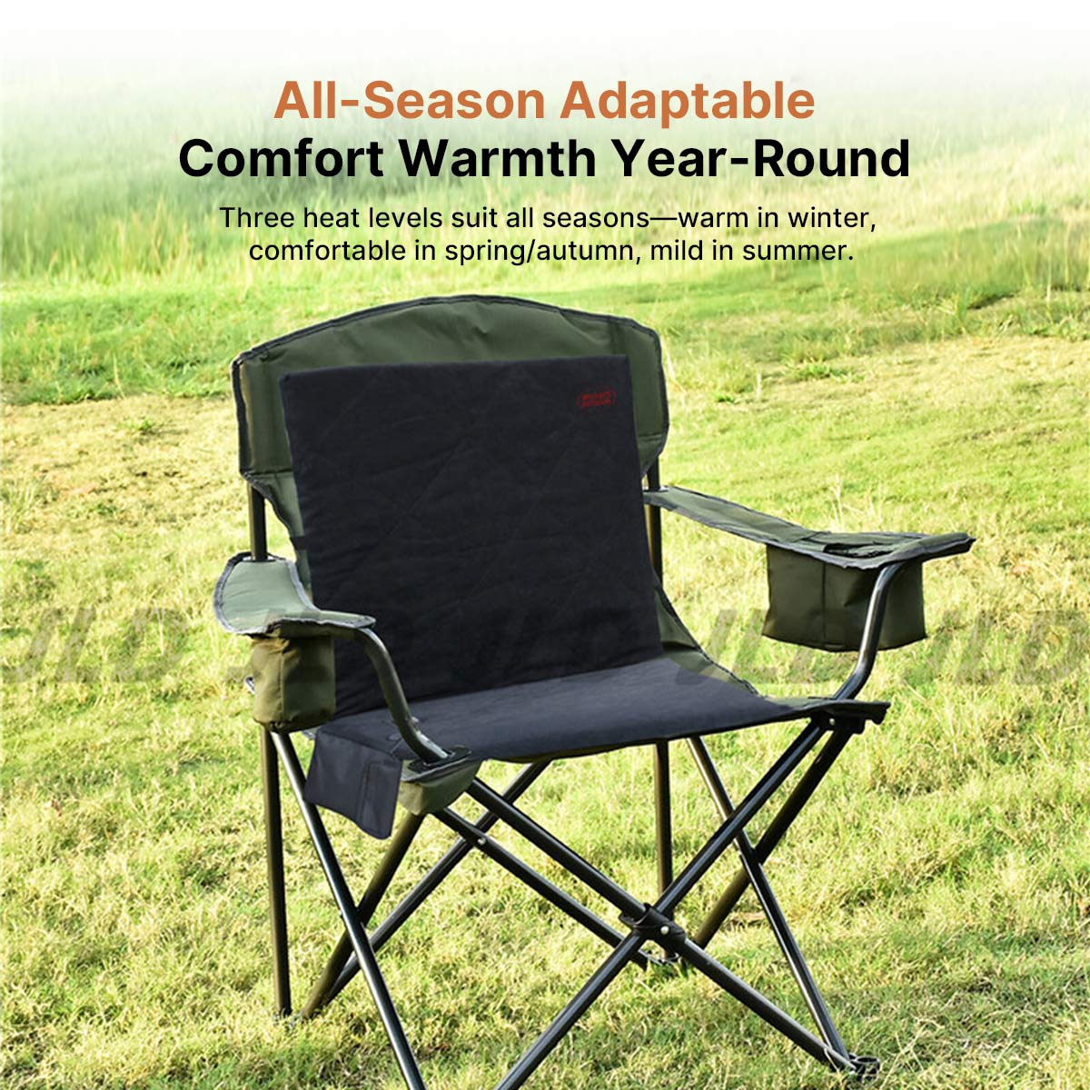 Heated Seat Cushion – All-Season 3 Gear Foldable for Camping Fishing Hiking | Traverseon