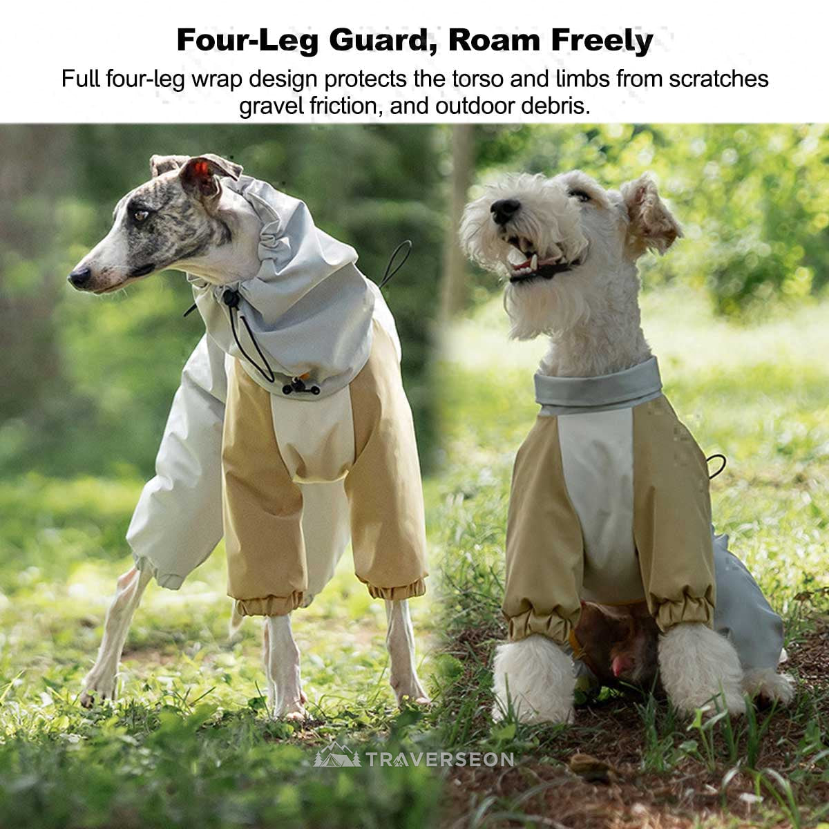 4-Leg Pet Outdoor Jacket, 3-in-1 Waterproof Windproof Reflective Warm Coat | Traverseon