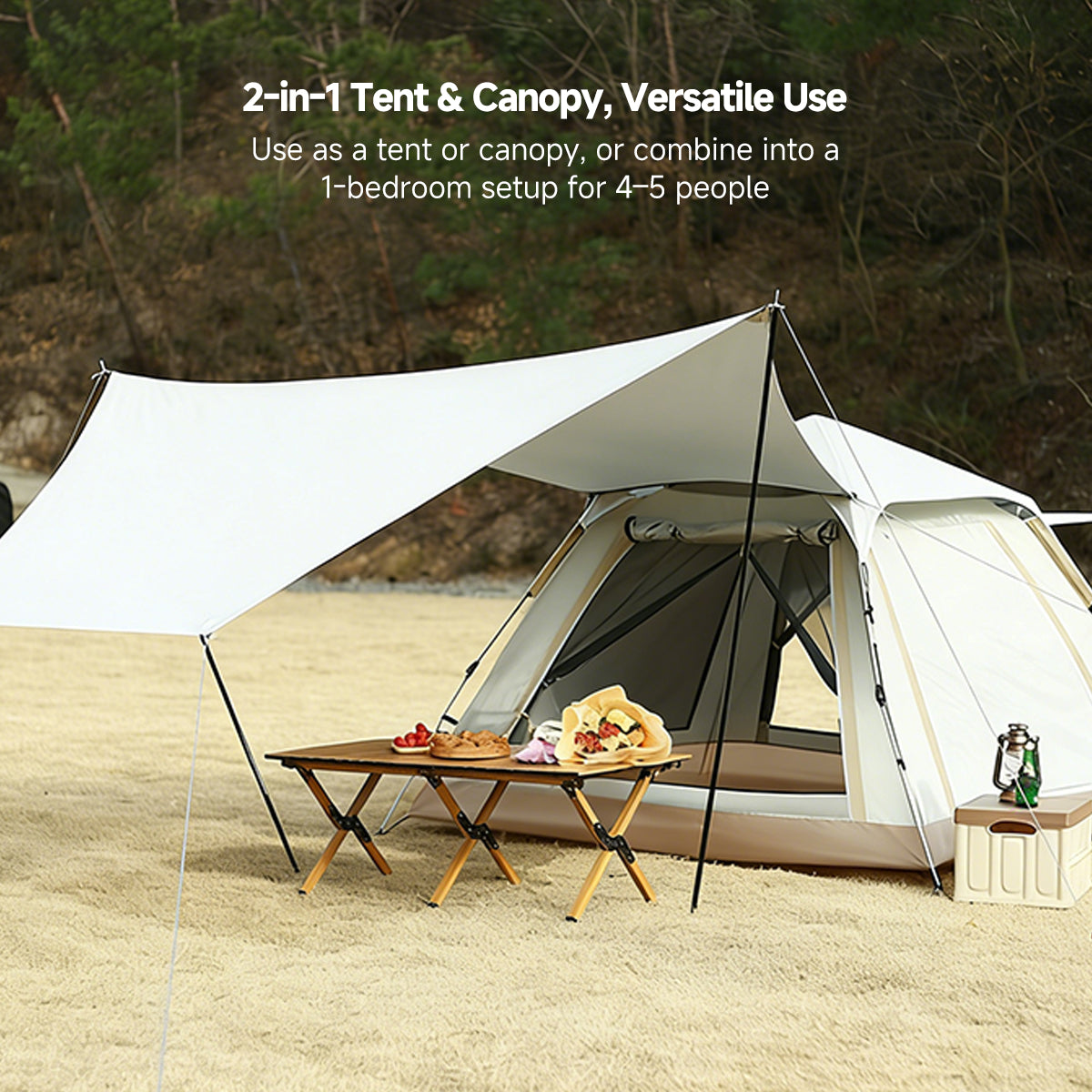 2-in-1 Automatic Pop Up Canopy & Camping Tent- Instant Setup,Versatile Shelter | Traverseon