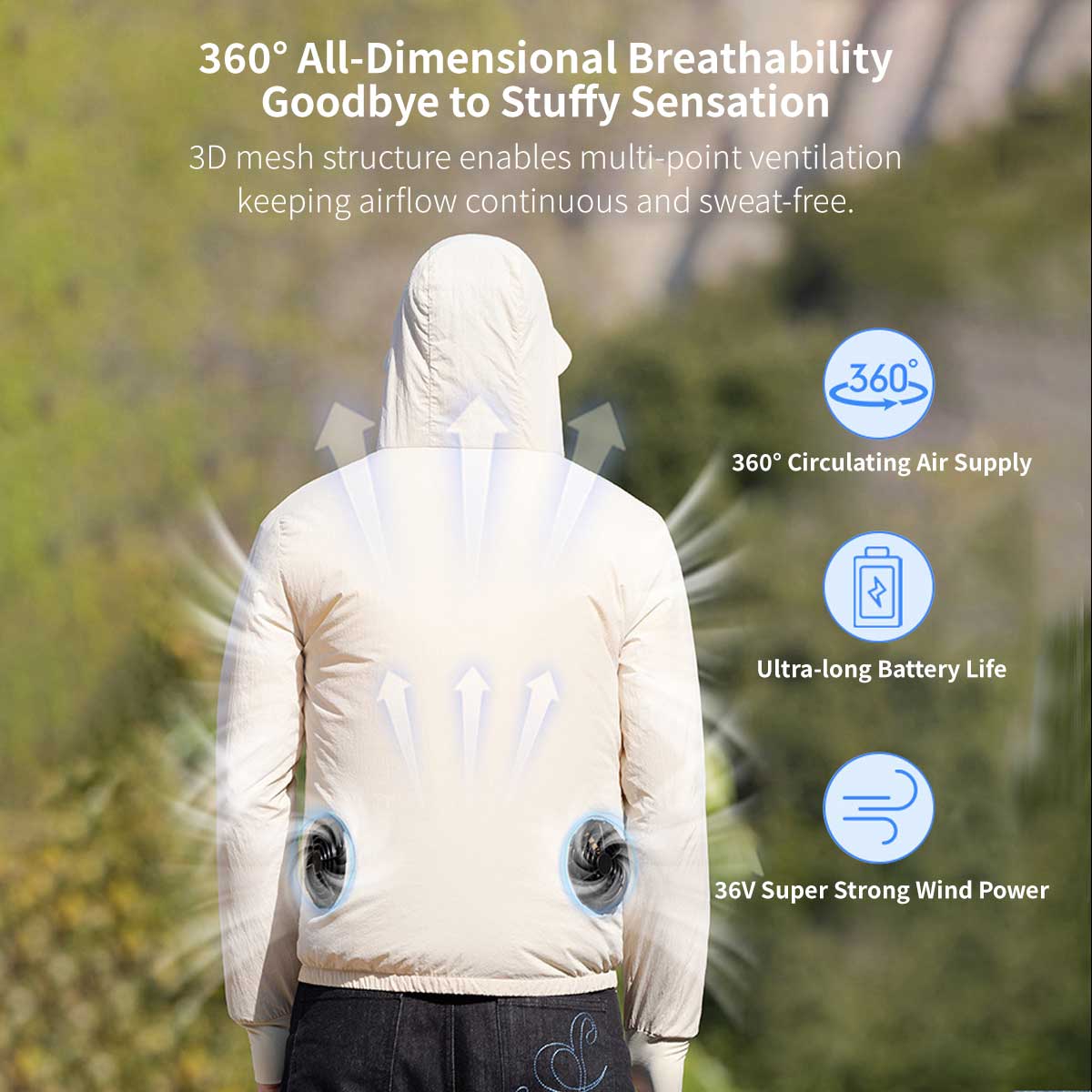 Cooling Fan Sun Protection Jacket – UPF50+ USB Outdoor Hoodie | Traverseon